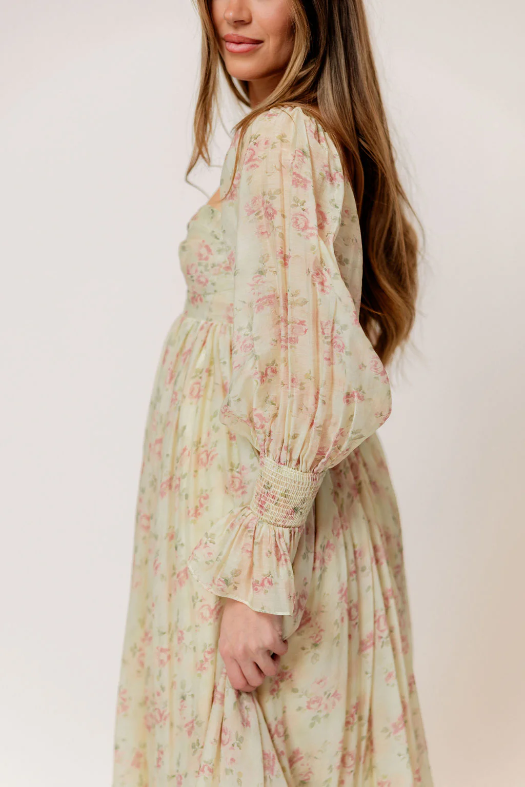 Delilah Maxi Dress with Train in Vintage Floral - Bump Friendly - Image 9