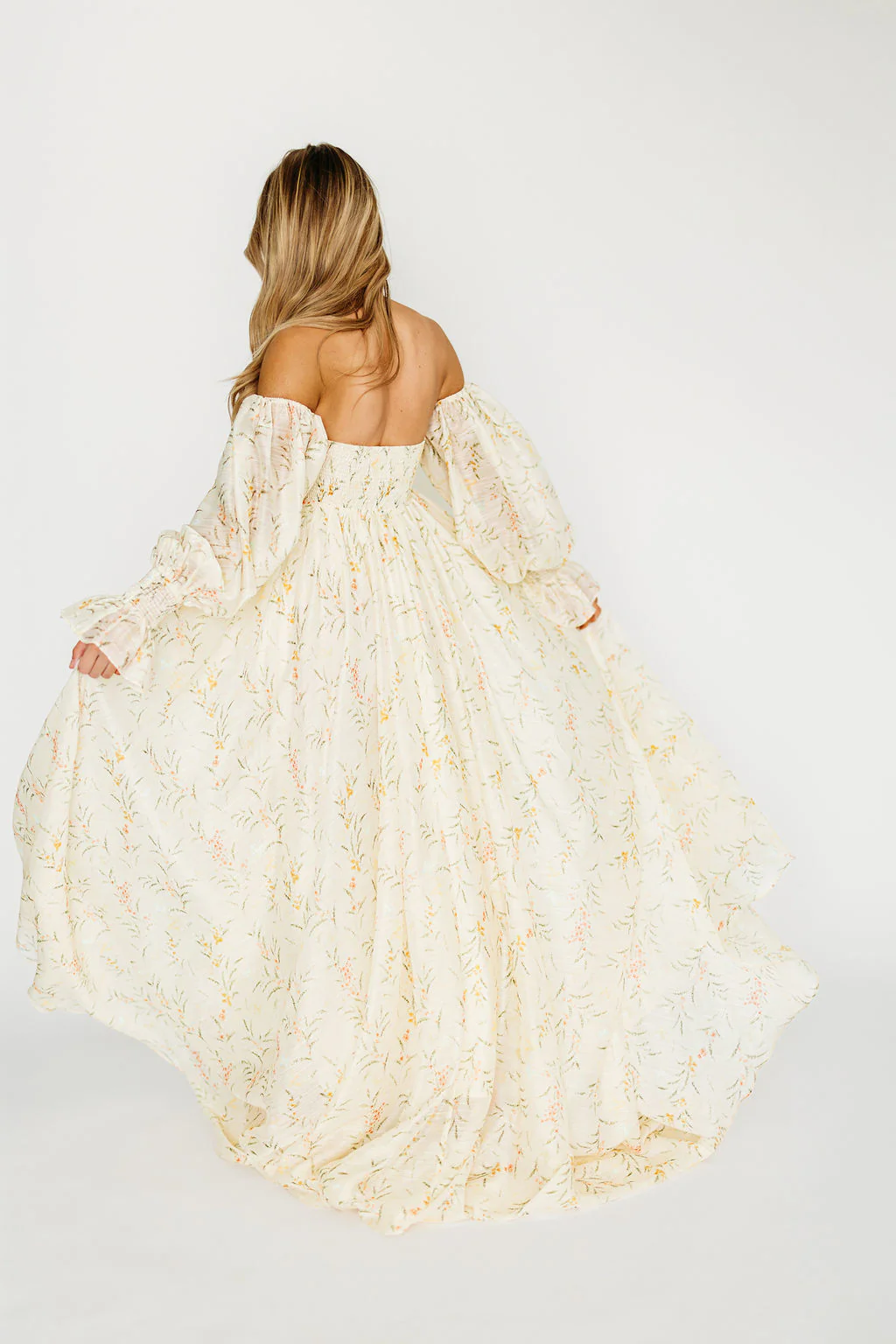 Delilah Maxi Dress With Train in Cream Floral - Bump Friendly *5/31 PRE-ORDER* - Image 17