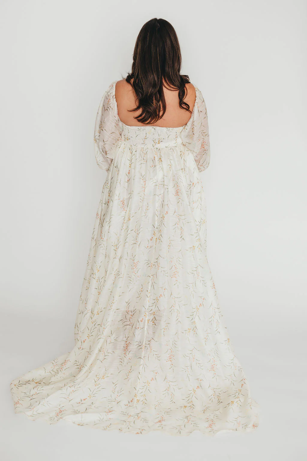 Delilah Maxi Dress With Train in Cream Floral - Bump Friendly *5/31 PRE-ORDER* - Image 24