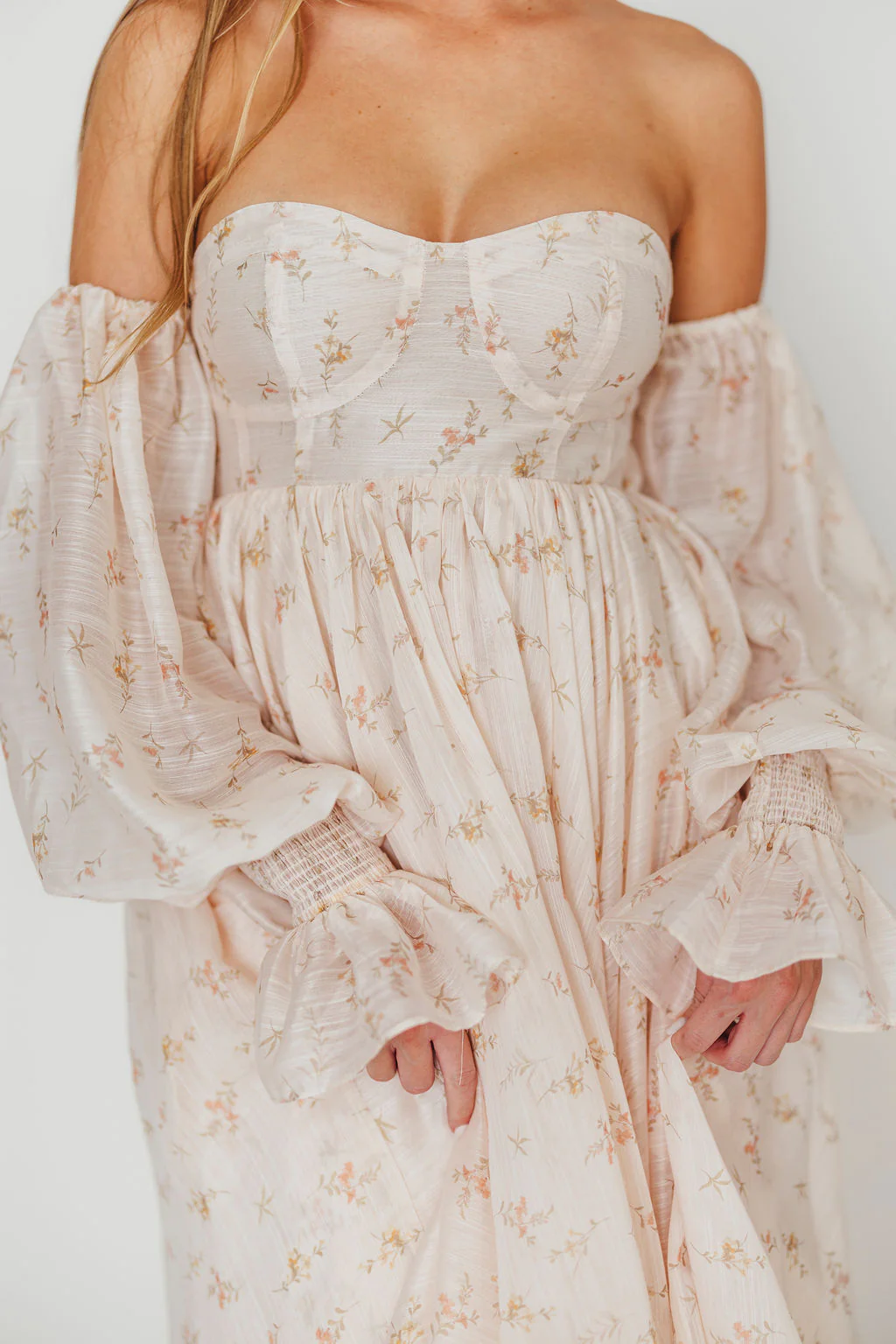 Delilah Maxi Dress with Train in Peach - Bump Friendly (XS-3XL) - Image 20