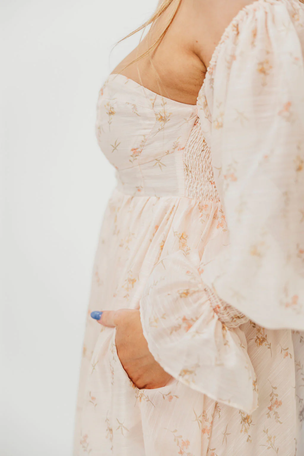 Delilah Maxi Dress with Train in Peach - Bump Friendly (XS-3XL) - Image 43