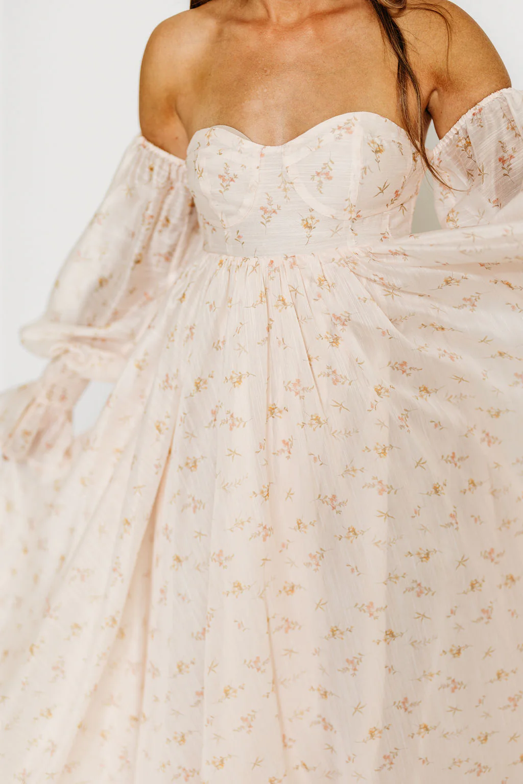 Delilah Maxi Dress with Train in Peach - Bump Friendly (XS-3XL) - Image 51