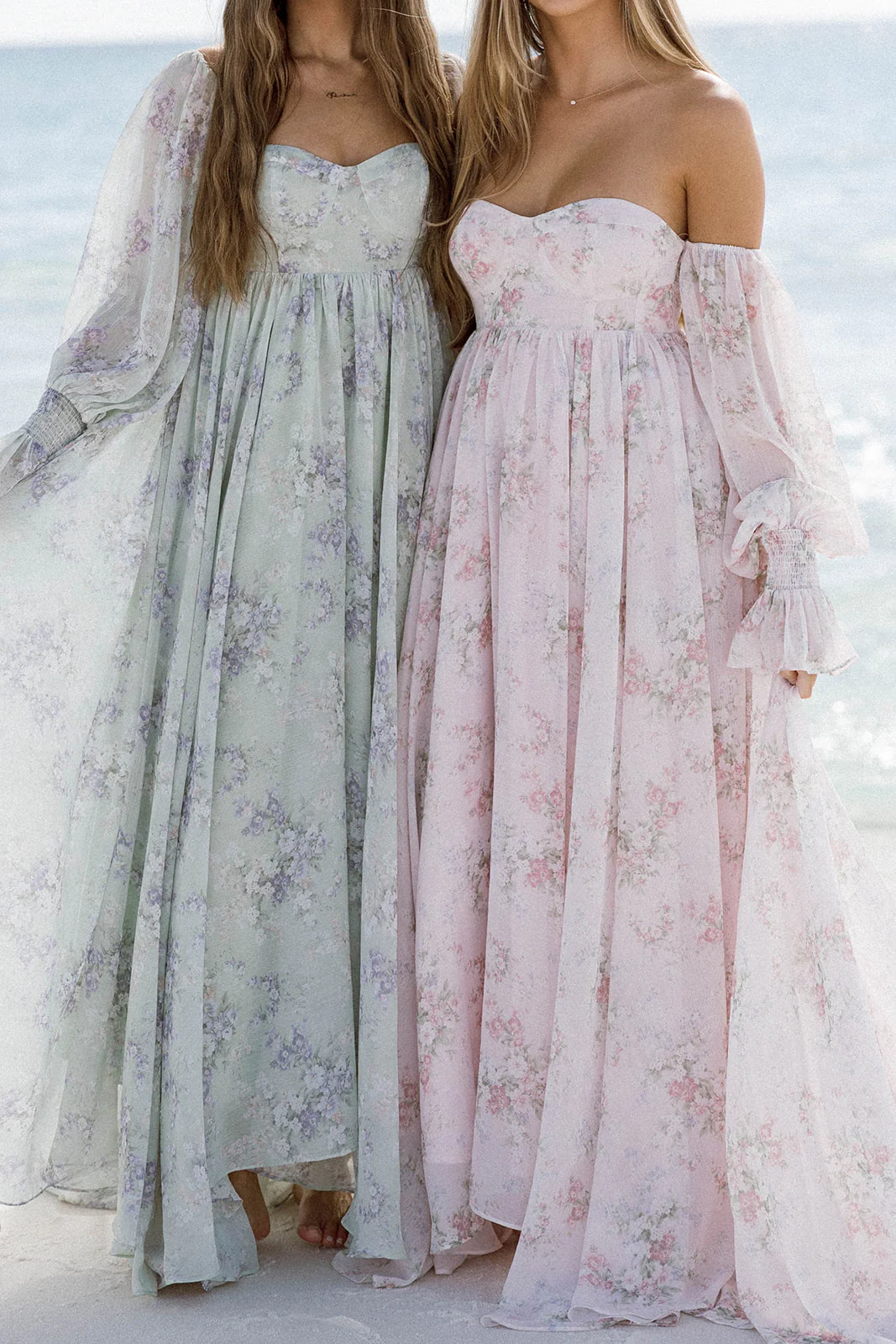 Delilah Maxi Dress with Train in Muted Sage Floral - Bump Friendly - Image 37