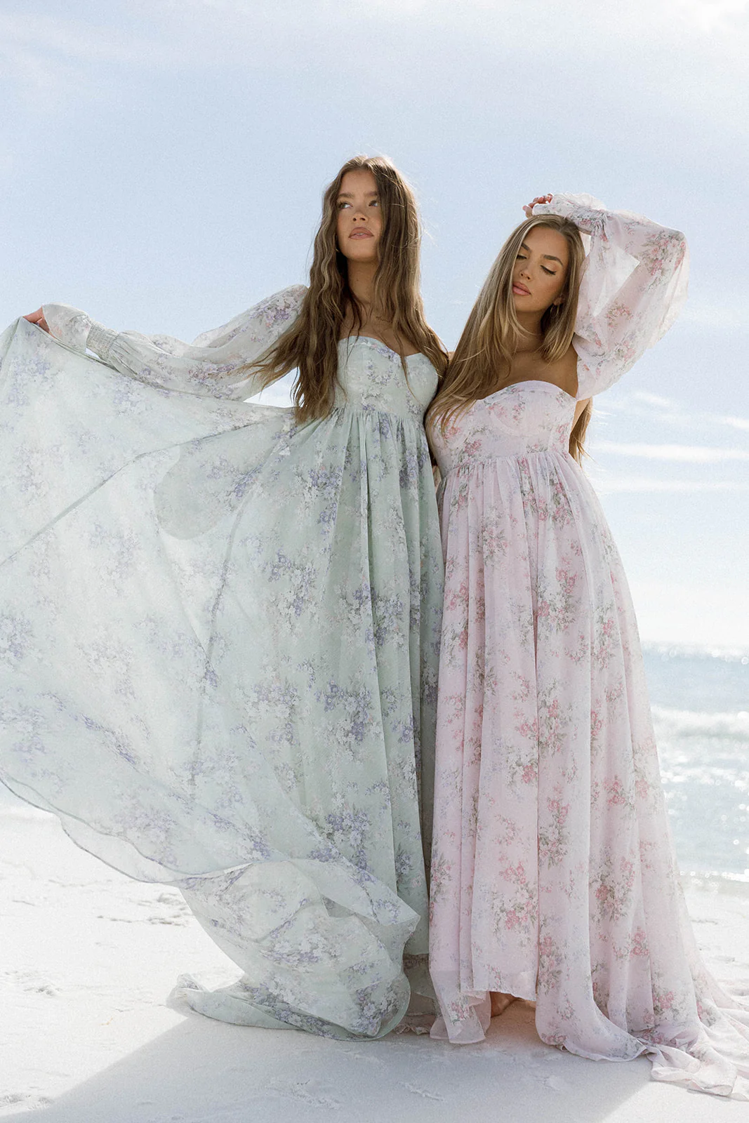 Delilah Maxi Dress with Train in Muted Sage Floral - Bump Friendly - Image 38