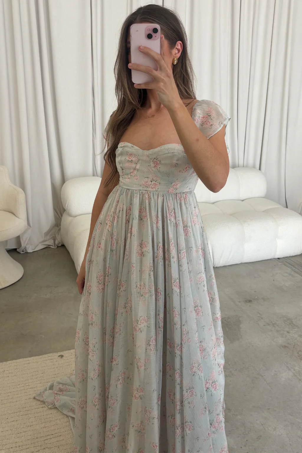 Charleston Maxi Dress in Sage Floral - Bump Friendly - Image 10