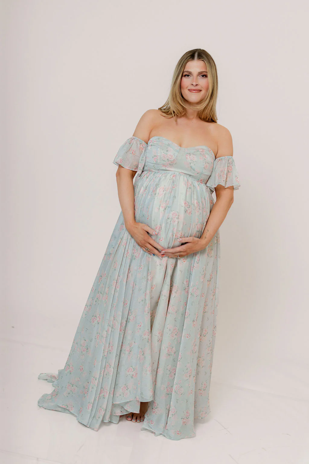 Charleston Maxi Dress in Sage Floral - Bump Friendly - Image 12
