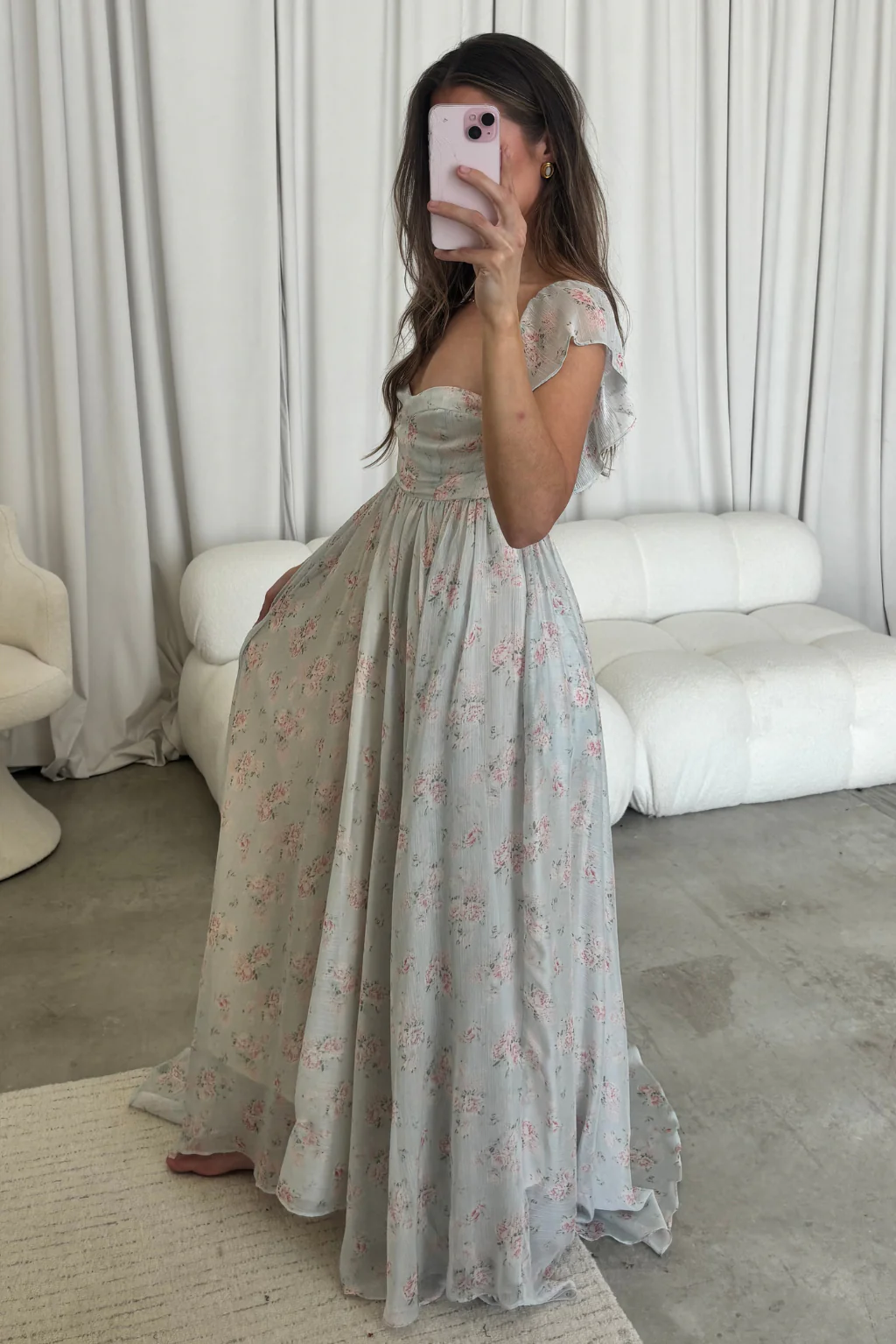 Charleston Maxi Dress in Sage Floral - Bump Friendly - Image 14