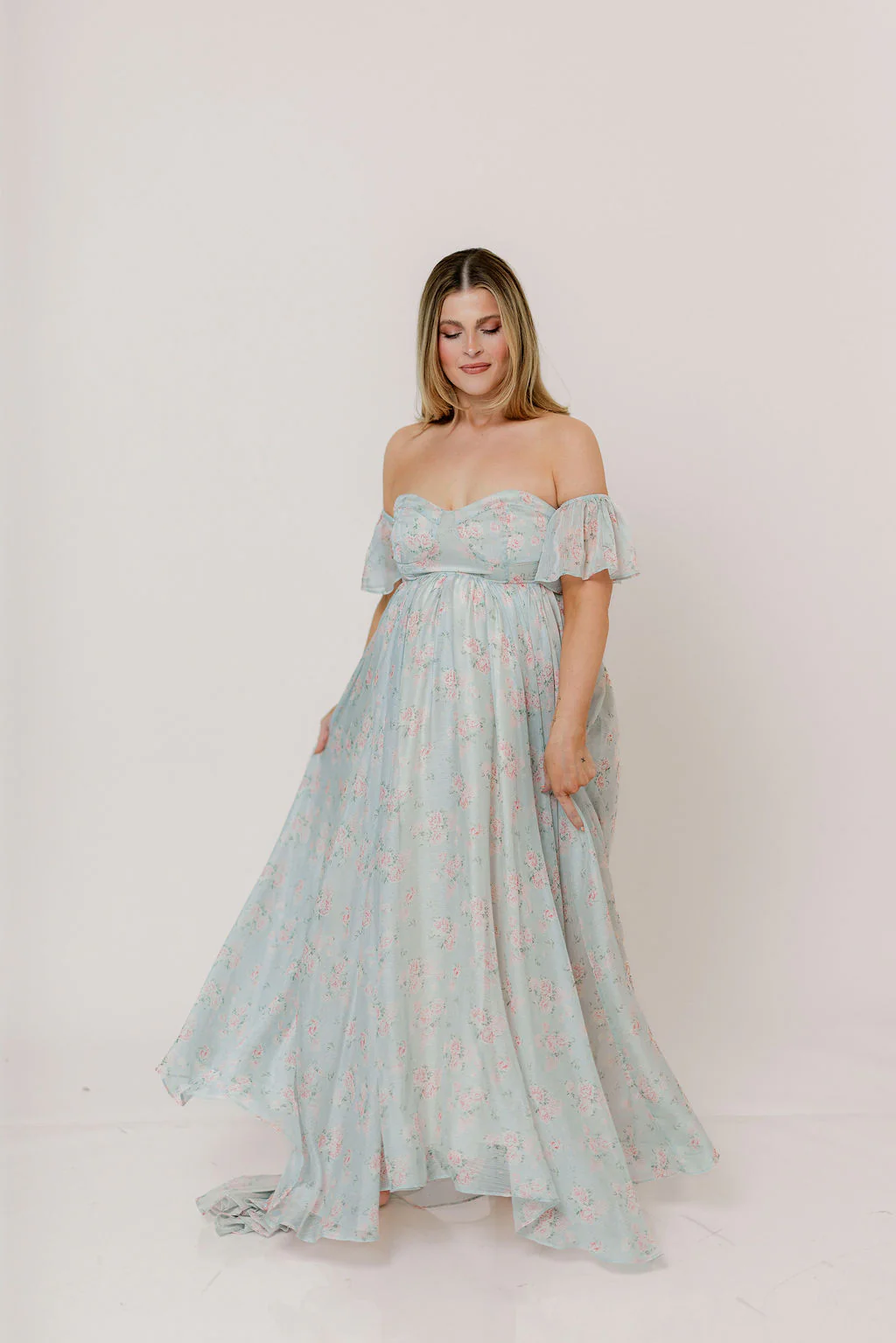 Charleston Maxi Dress in Sage Floral - Bump Friendly - Image 16