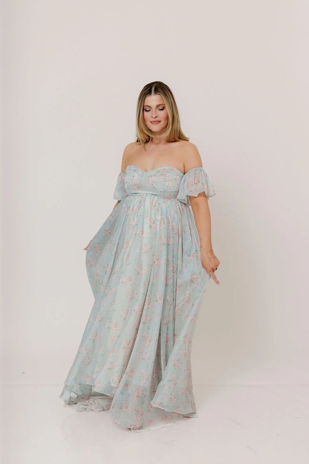 Charleston Maxi Dress in Sage Floral - Bump Friendly - Image 17