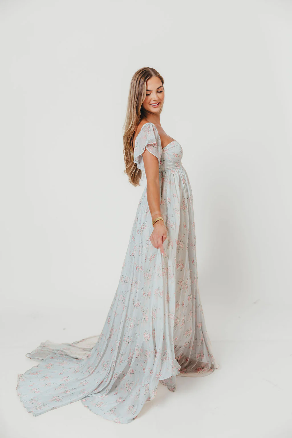 Charleston Maxi Dress in Sage Floral - Bump Friendly - Image 19