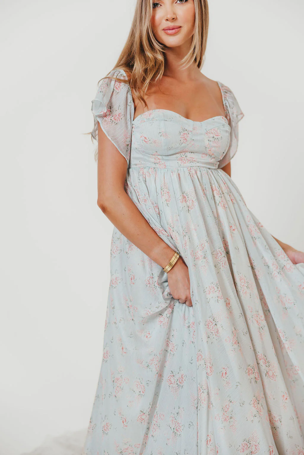 Charleston Maxi Dress in Sage Floral - Bump Friendly - Image 24