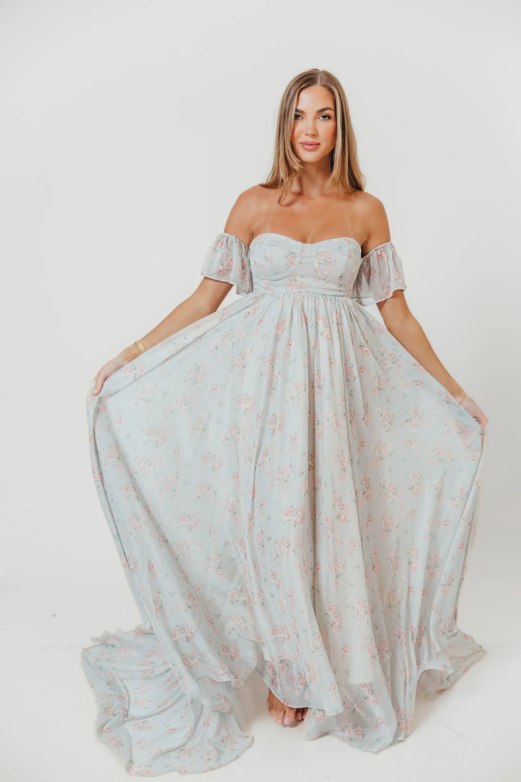 Charleston Maxi Dress in Sage Floral - Bump Friendly - Image 25