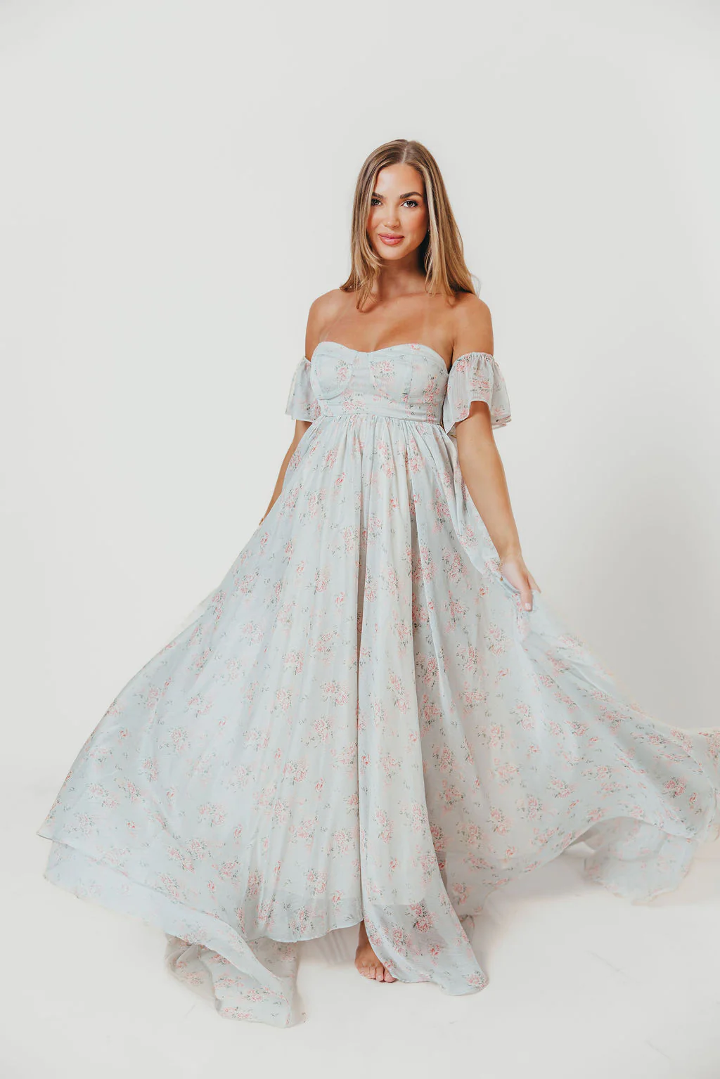 Charleston Maxi Dress in Sage Floral - Bump Friendly - Image 26
