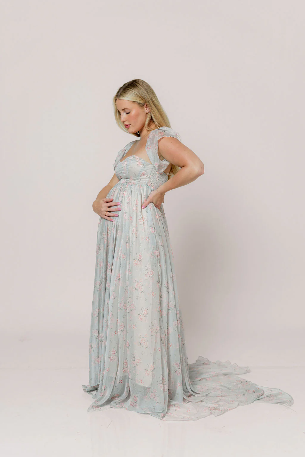 Charleston Maxi Dress in Sage Floral - Bump Friendly - Image 31