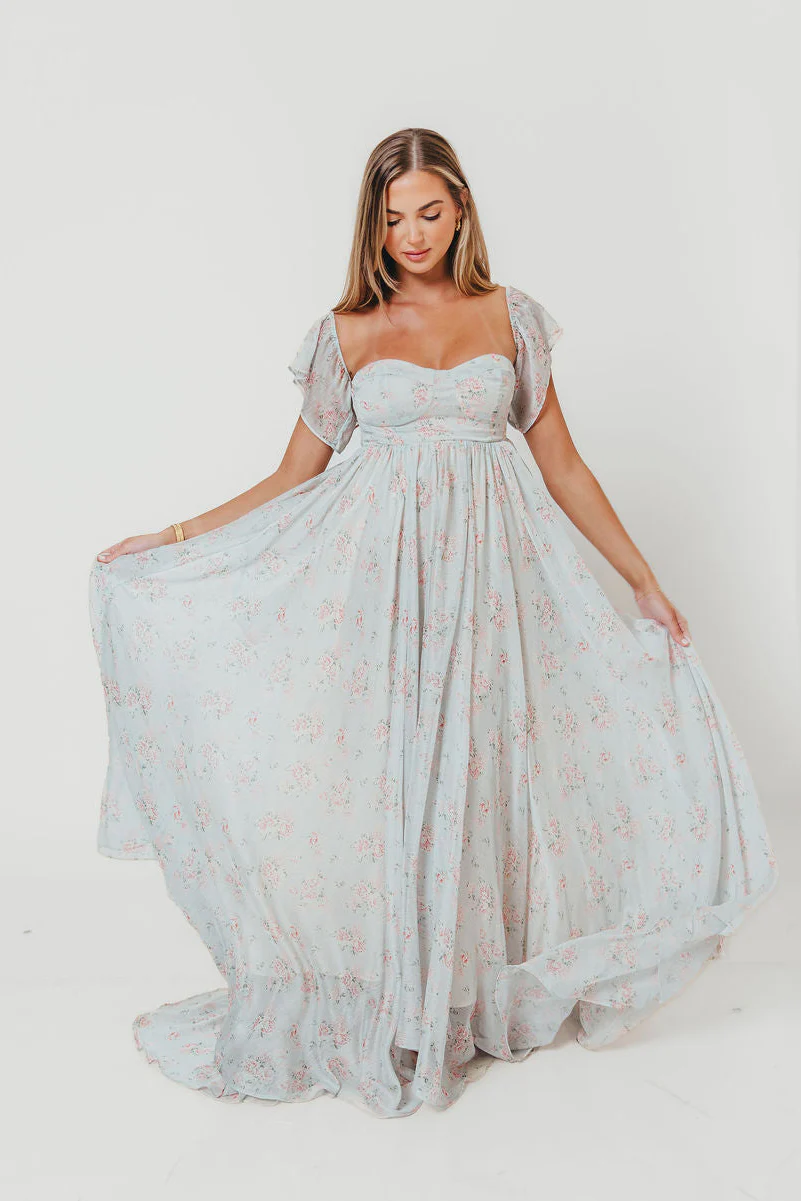 Charleston Maxi Dress in Sage Floral - Bump Friendly - Image 4