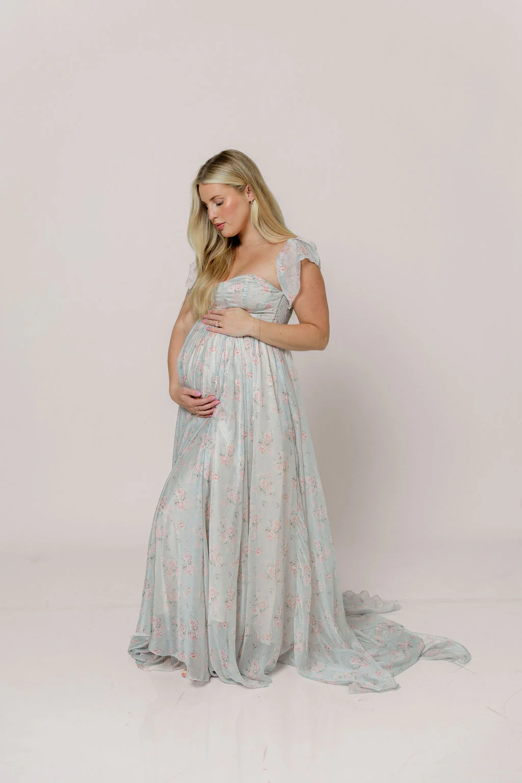 Charleston Maxi Dress in Sage Floral - Bump Friendly - Image 8