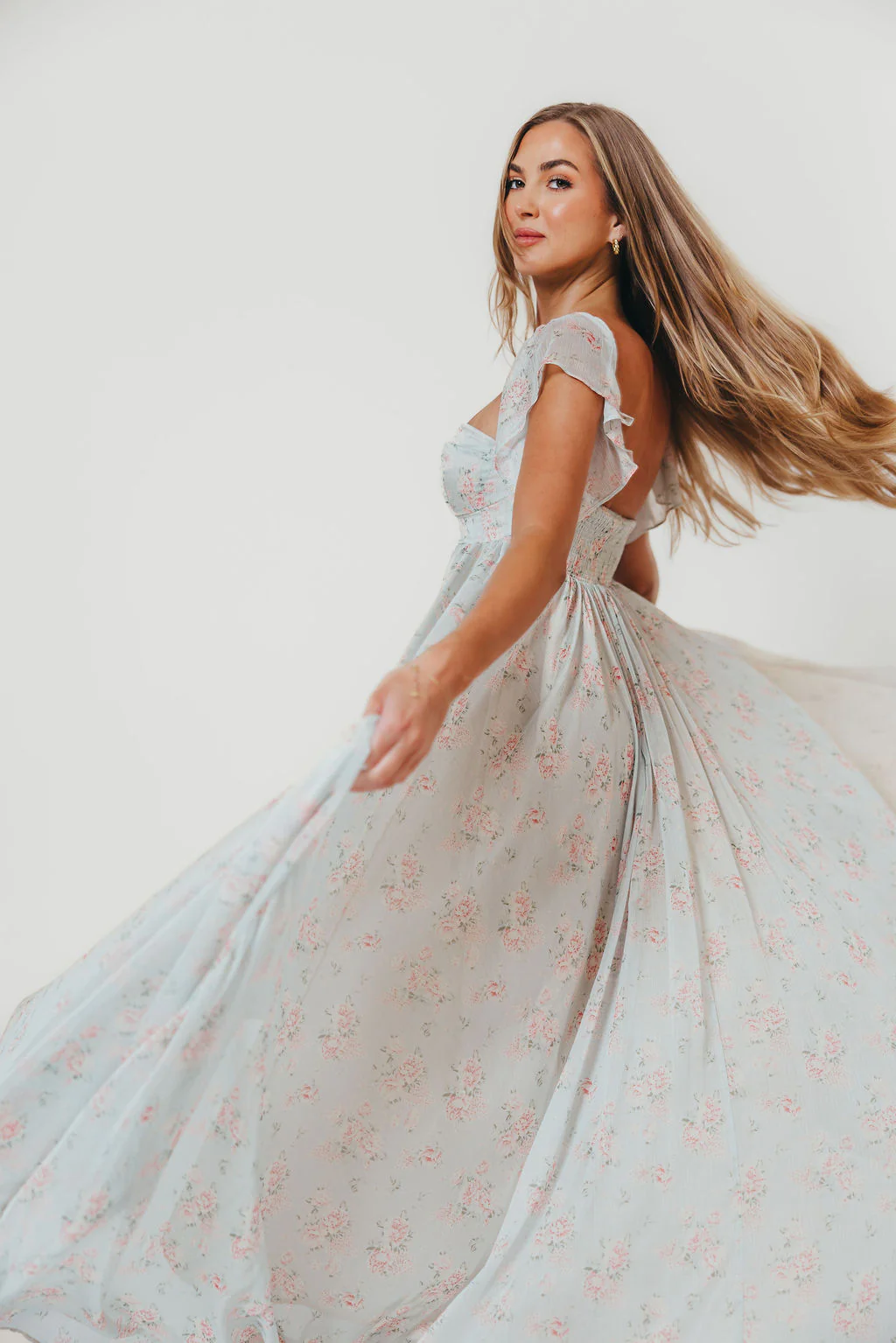 Charleston Maxi Dress in Sage Floral - Bump Friendly - Image 9