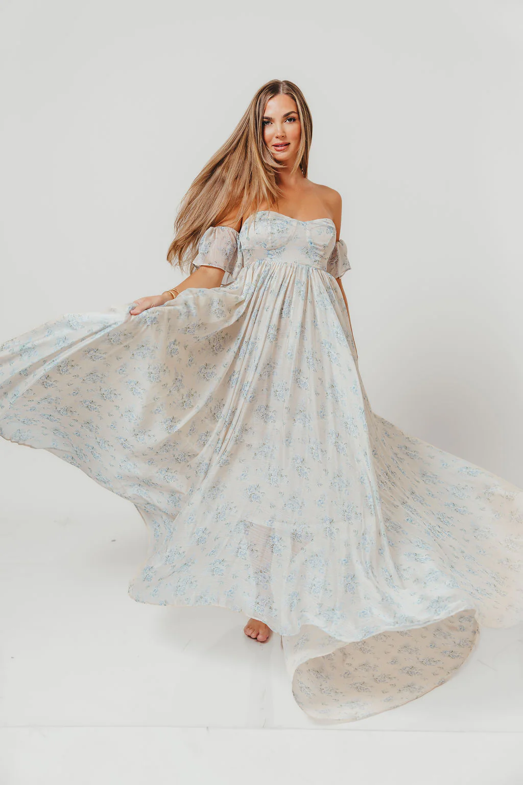 Charleston Maxi Dress in Yellow Floral - Image 12