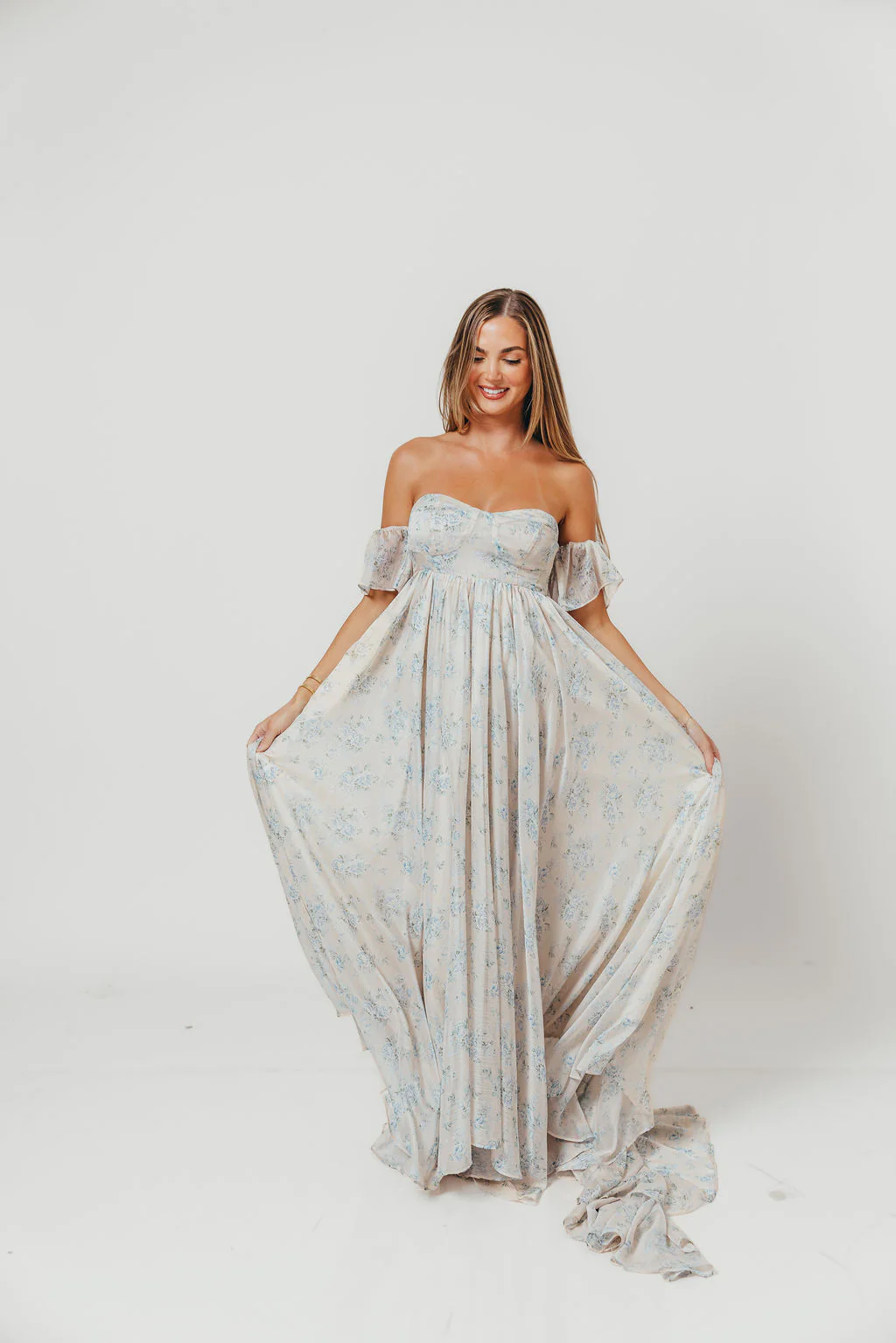 Charleston Maxi Dress in Yellow Floral - Image 8
