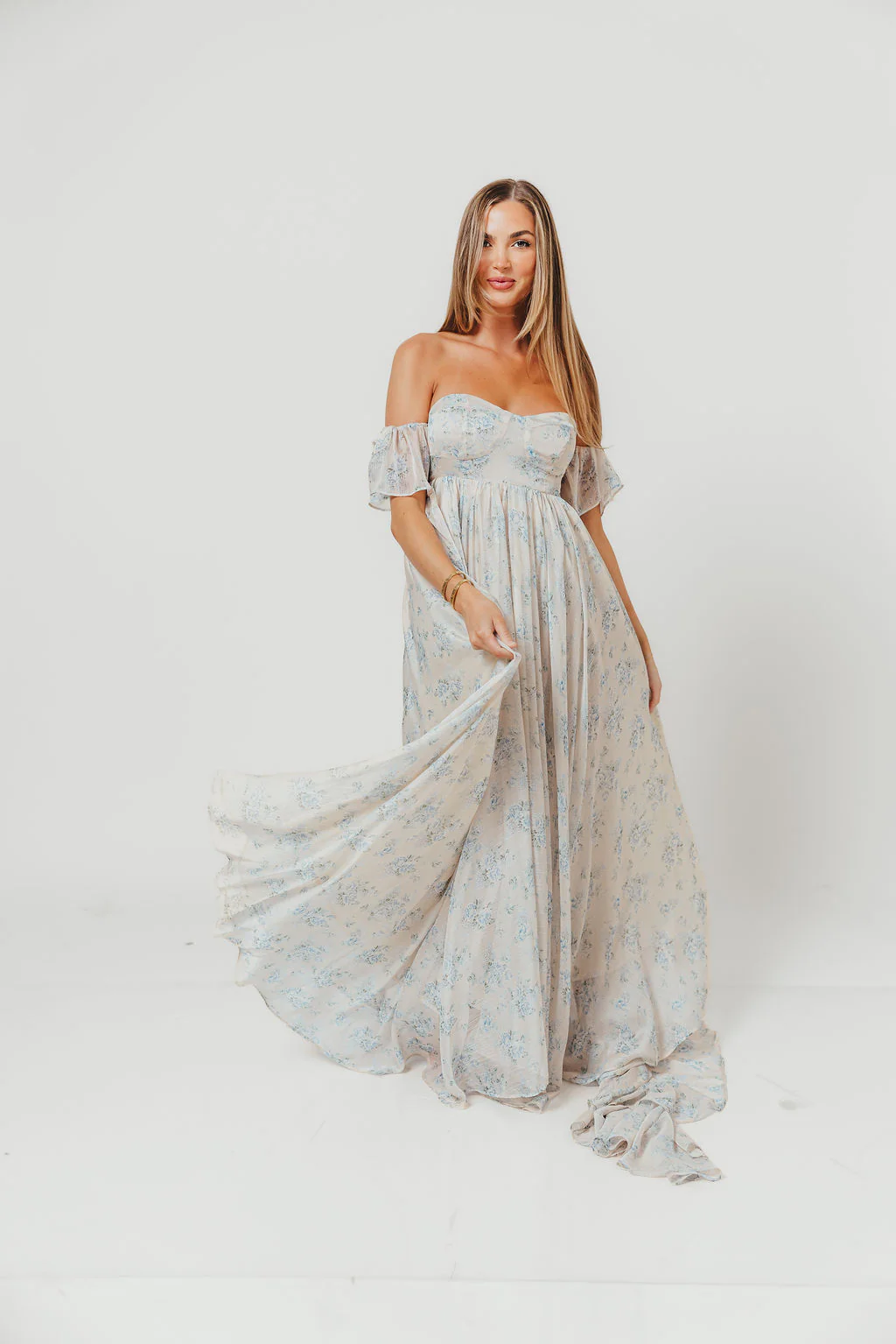 Charleston Maxi Dress in Yellow Floral - Image 9