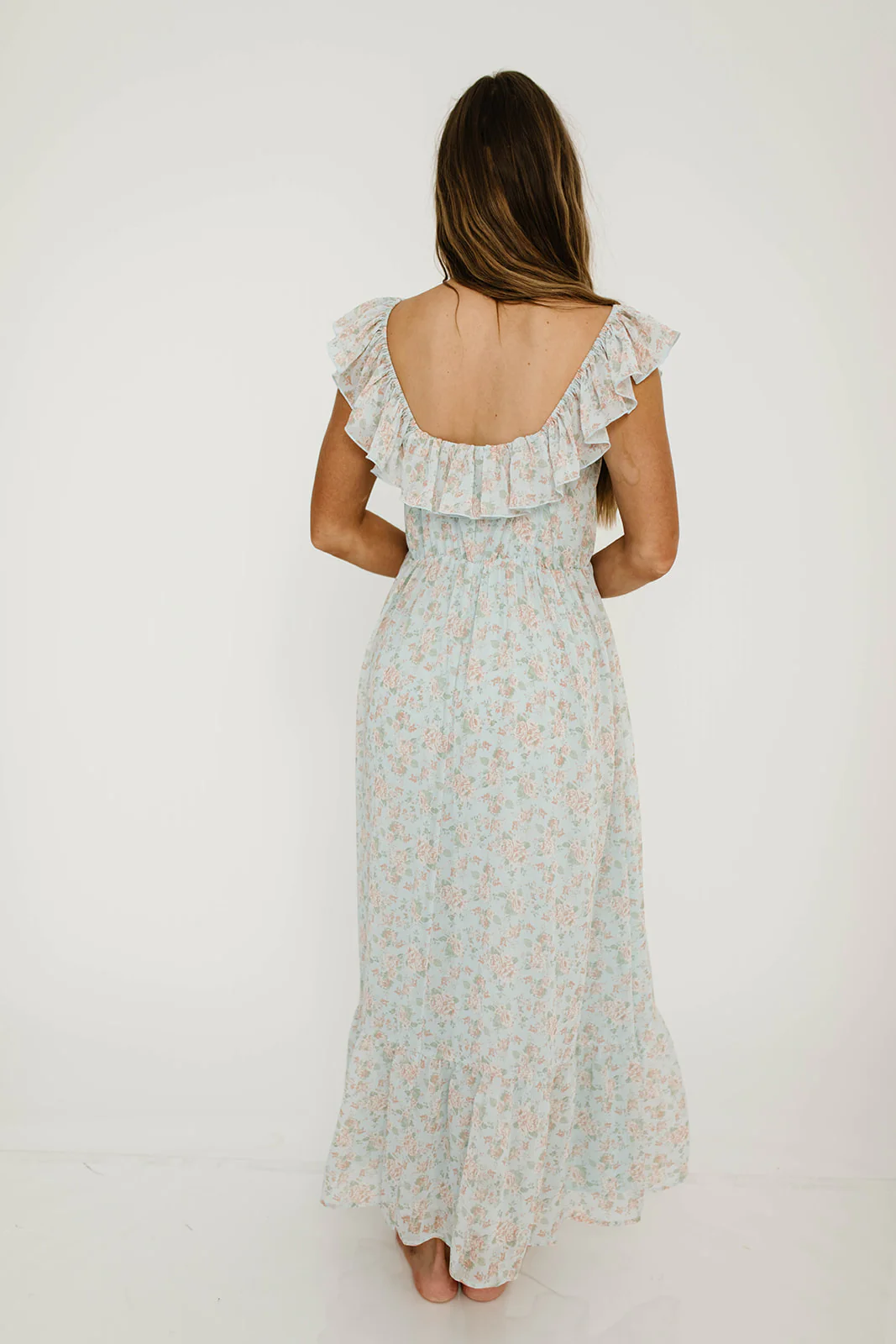 Desi Maxi Dress in Light Blue - Bump Friendly for Early Maternity - Image 8