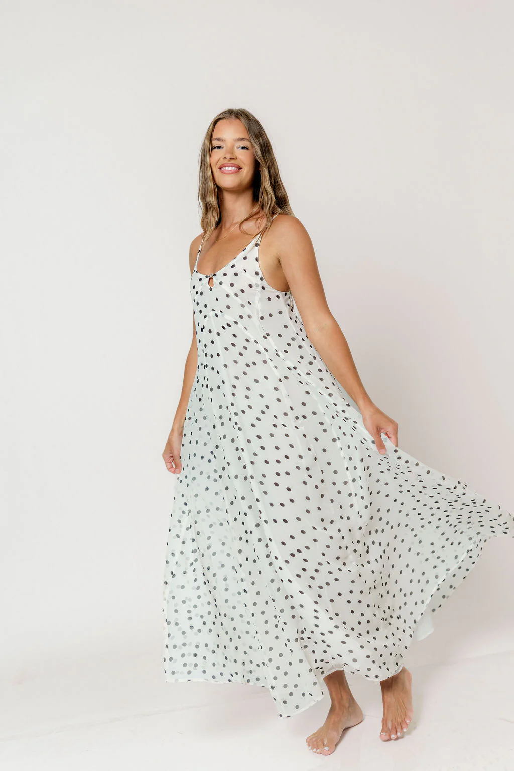 Eileen Dress in Cream/Polka Dot - Image 4