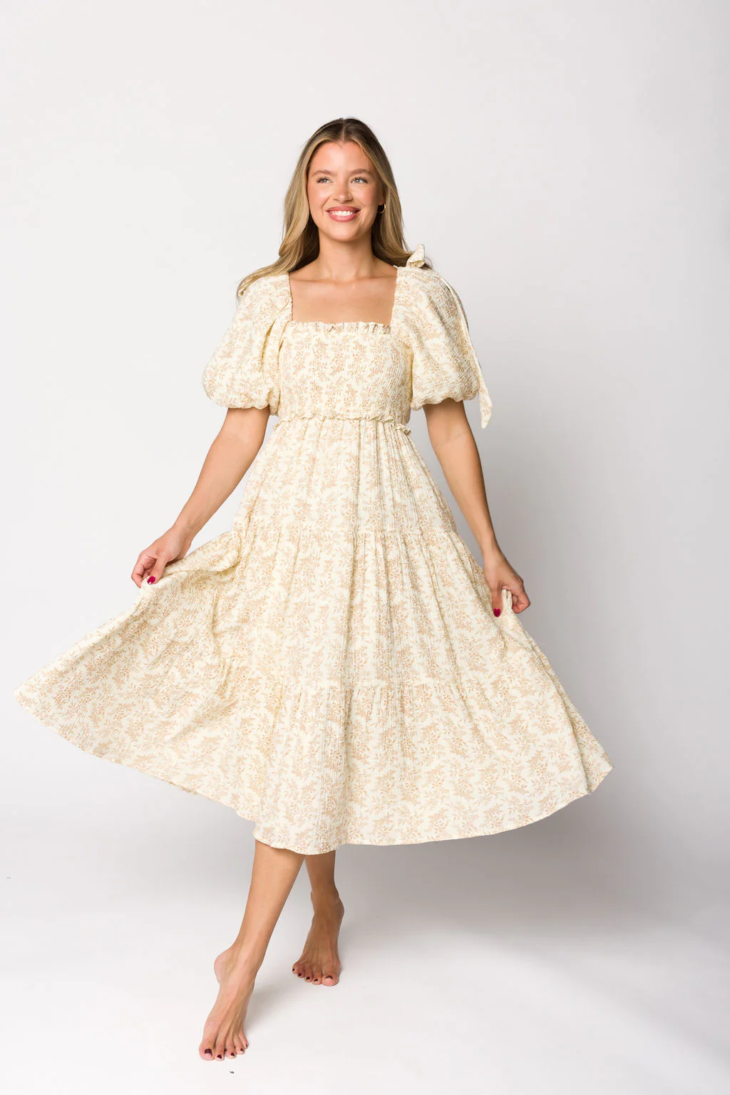 Elena Toile Print Midi Dress - Image 15