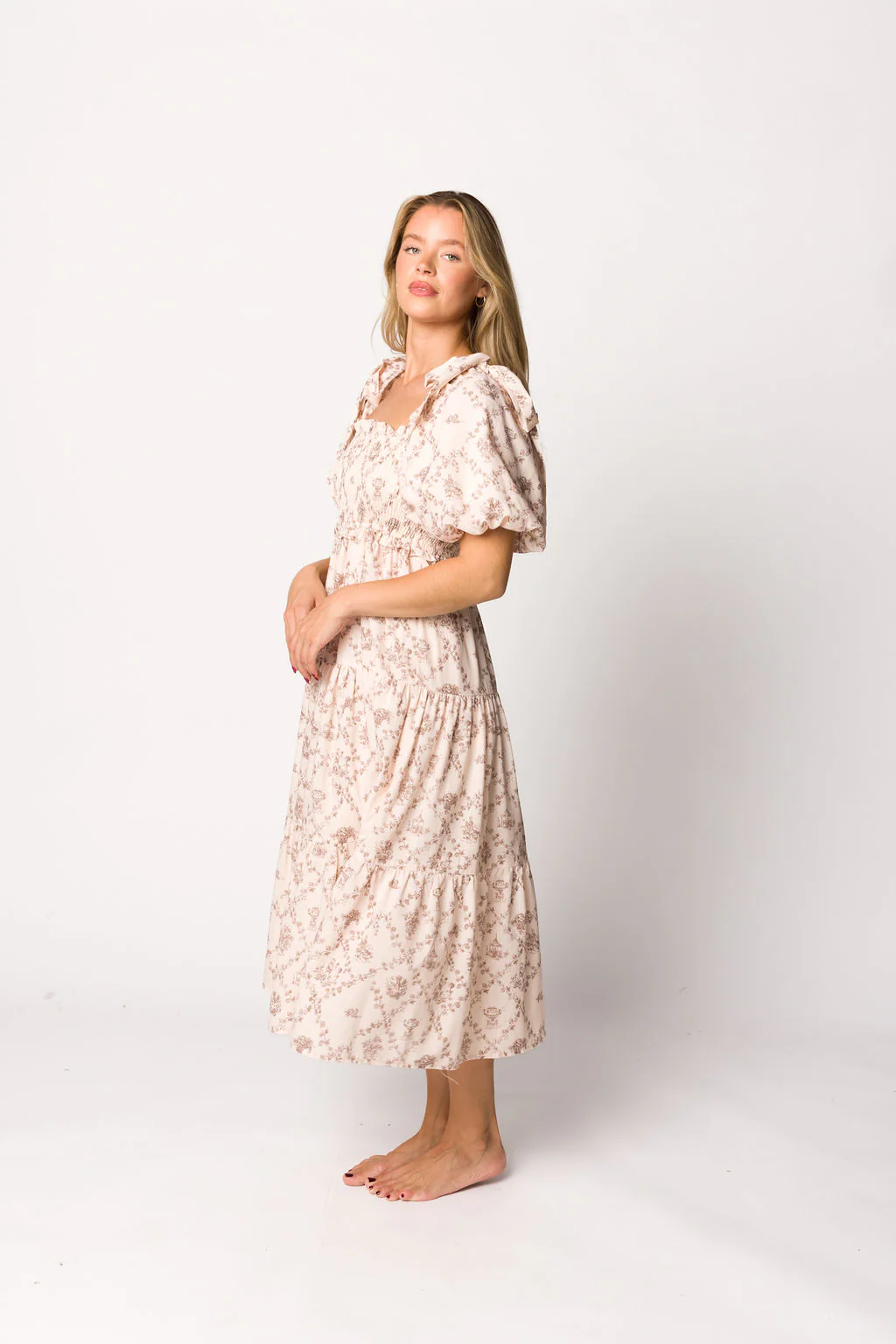 Elena Toile Print Midi Dress - Image 19