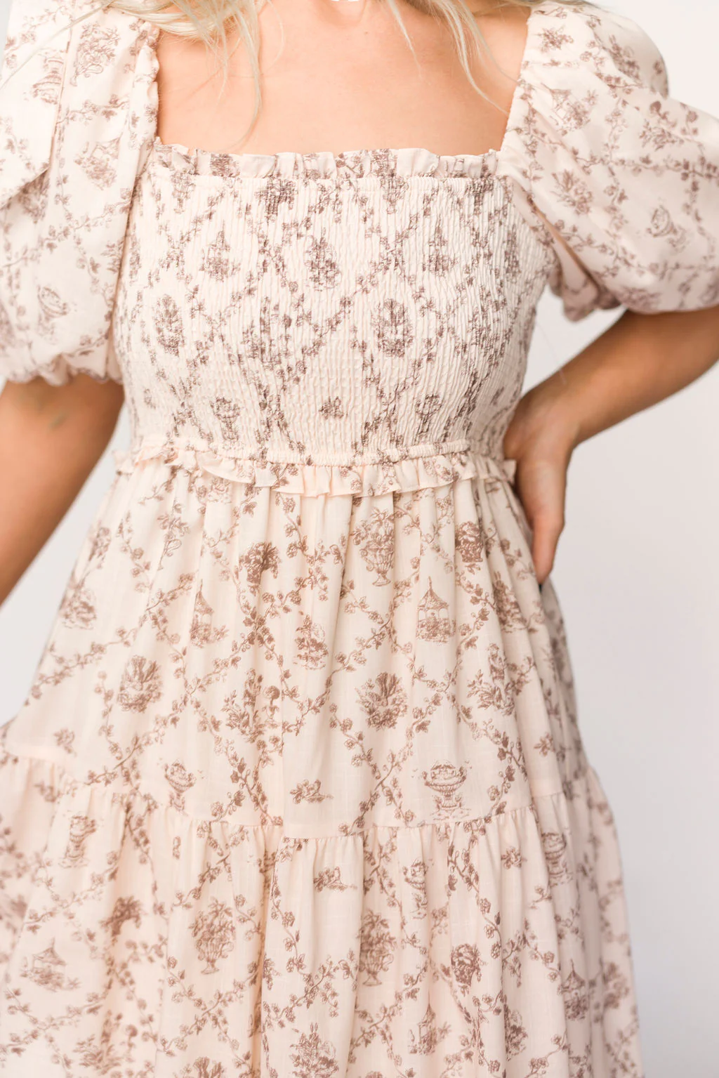 Elena Toile Print Midi Dress - Image 22