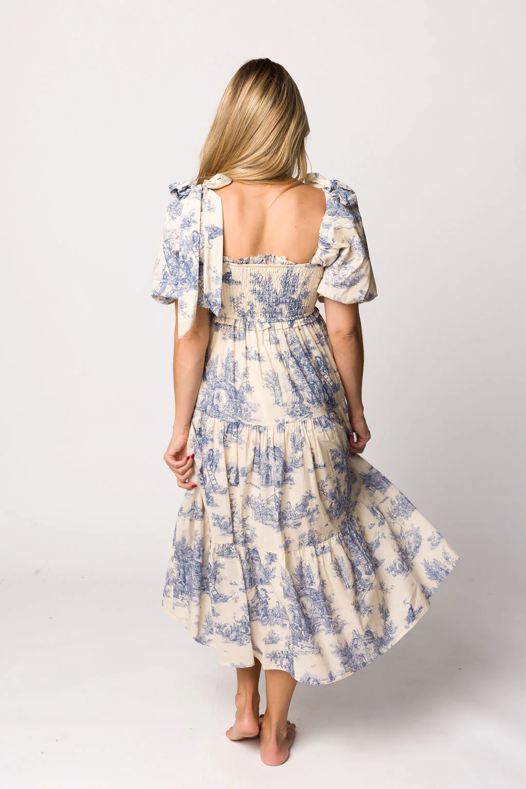 Elena Toile Print Midi Dress - Image 4