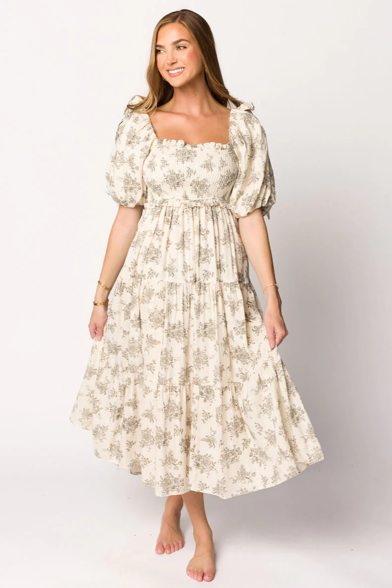 Elena Toile Print Midi Dress - Image 7