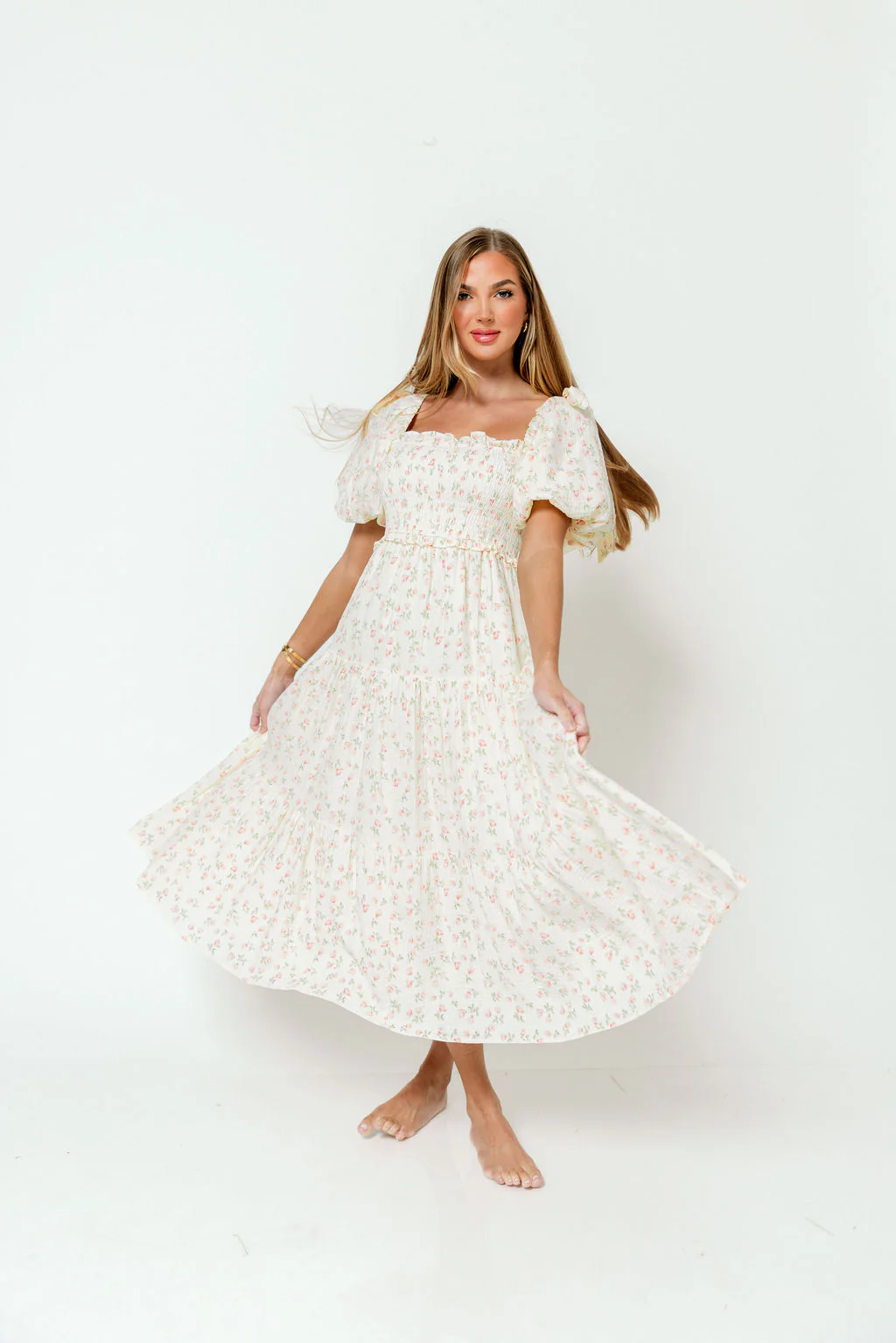 Elena 100% Cotton Midi Dress in Pink Tulip - Bump Friendly & Inclusive Sizing - Image 11