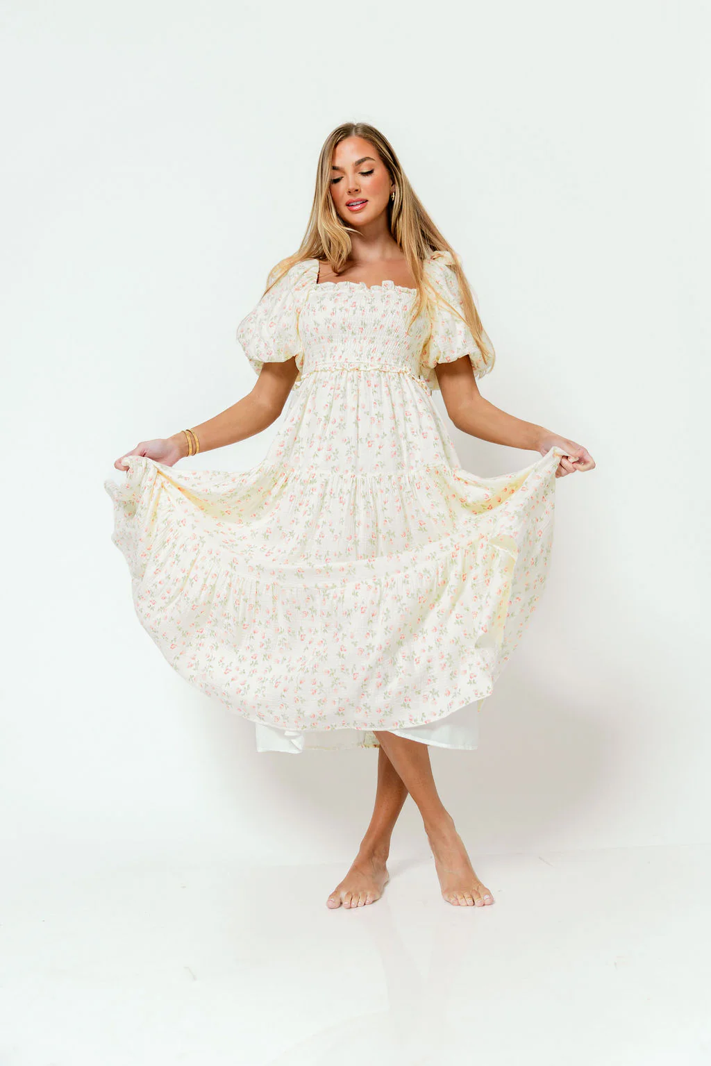 Elena 100% Cotton Midi Dress in Pink Tulip - Bump Friendly & Inclusive Sizing - Image 12