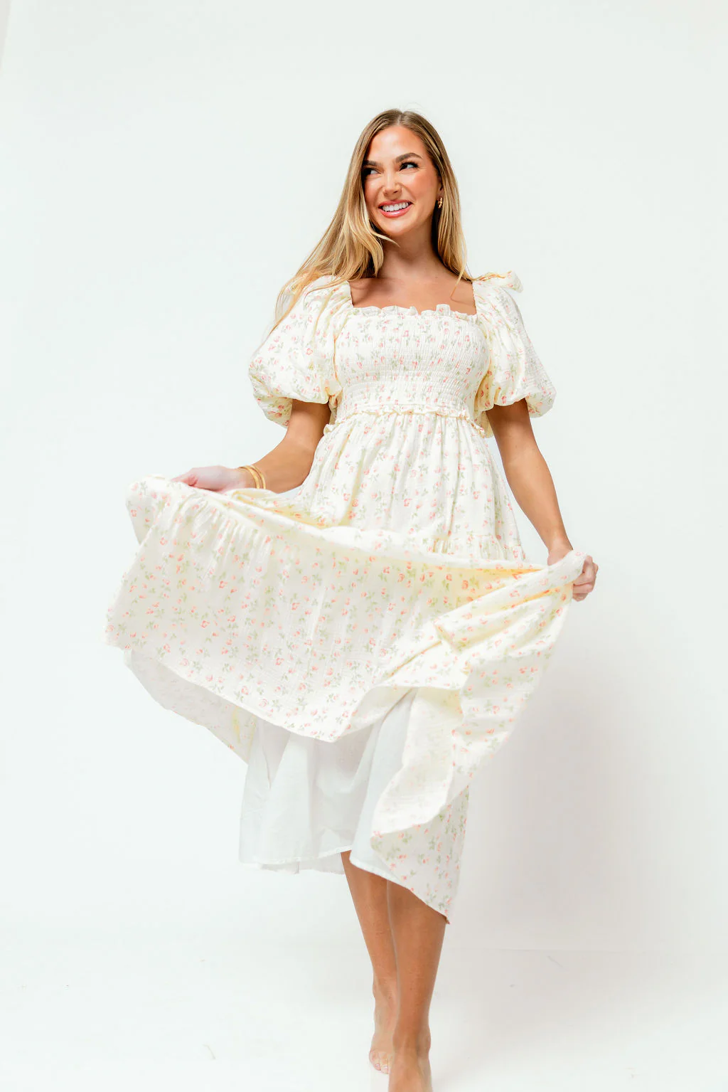 Elena 100% Cotton Midi Dress in Pink Tulip - Bump Friendly & Inclusive Sizing - Image 14