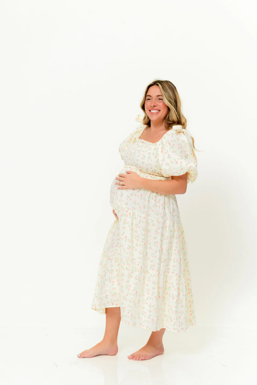 Elena 100% Cotton Midi Dress in Pink Tulip - Bump Friendly & Inclusive Sizing - Image 16