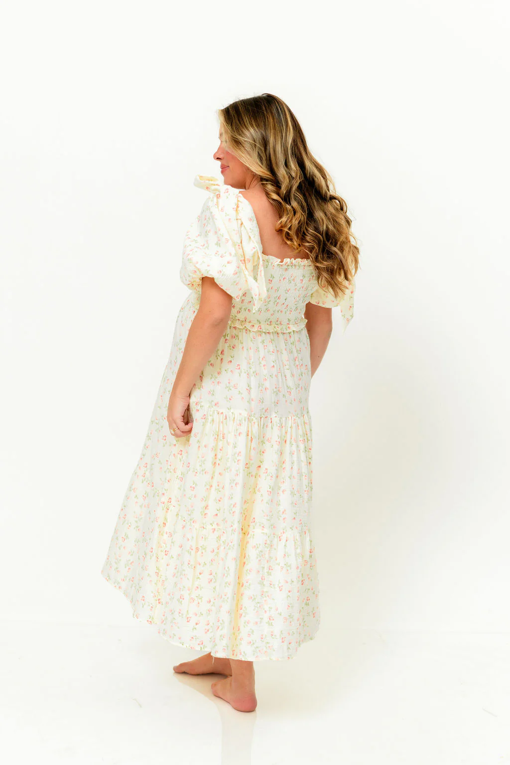 Elena 100% Cotton Midi Dress in Pink Tulip - Bump Friendly & Inclusive Sizing - Image 18