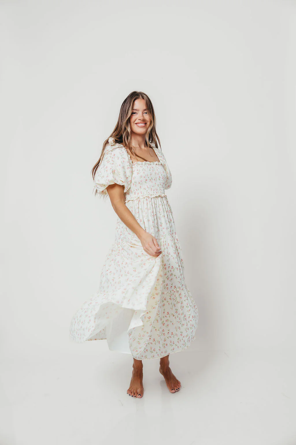 Elena 100% Cotton Midi Dress in Pink Tulip - Bump Friendly & Inclusive Sizing - Image 24