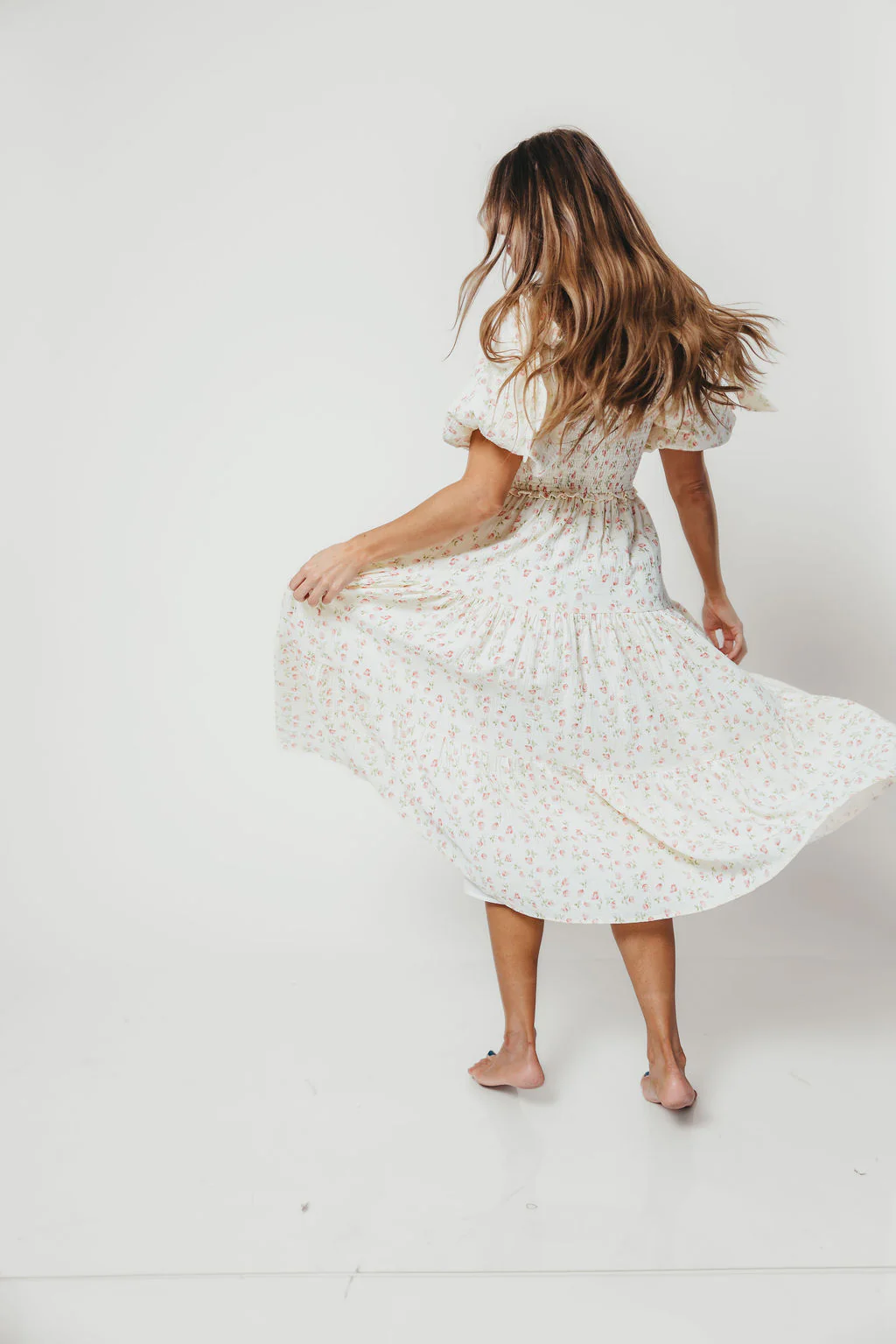 Elena 100% Cotton Midi Dress in Pink Tulip - Bump Friendly & Inclusive Sizing - Image 26