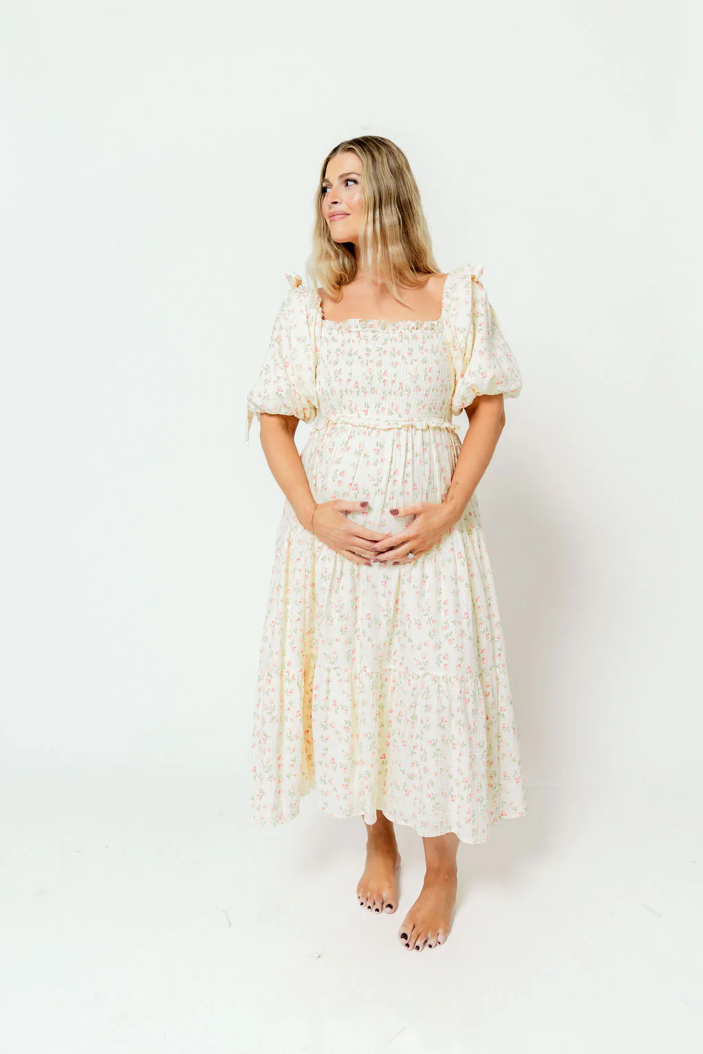 Elena 100% Cotton Midi Dress in Pink Tulip - Bump Friendly & Inclusive Sizing - Image 31