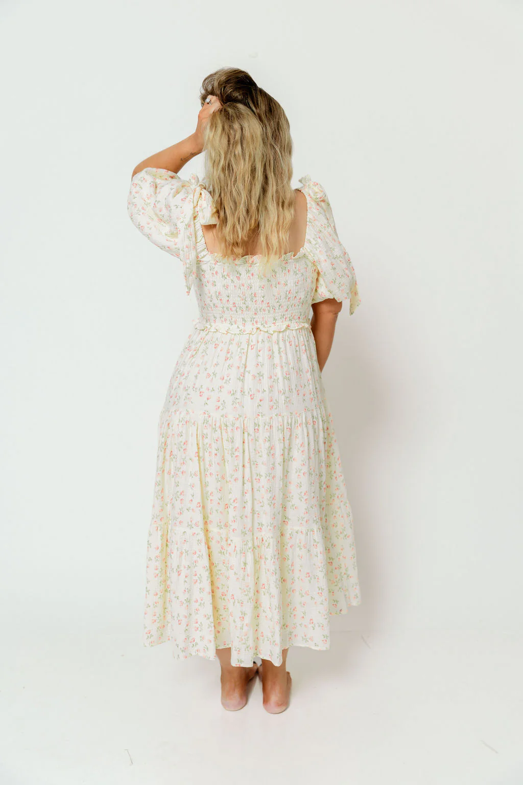 Elena 100% Cotton Midi Dress in Pink Tulip - Bump Friendly & Inclusive Sizing - Image 34