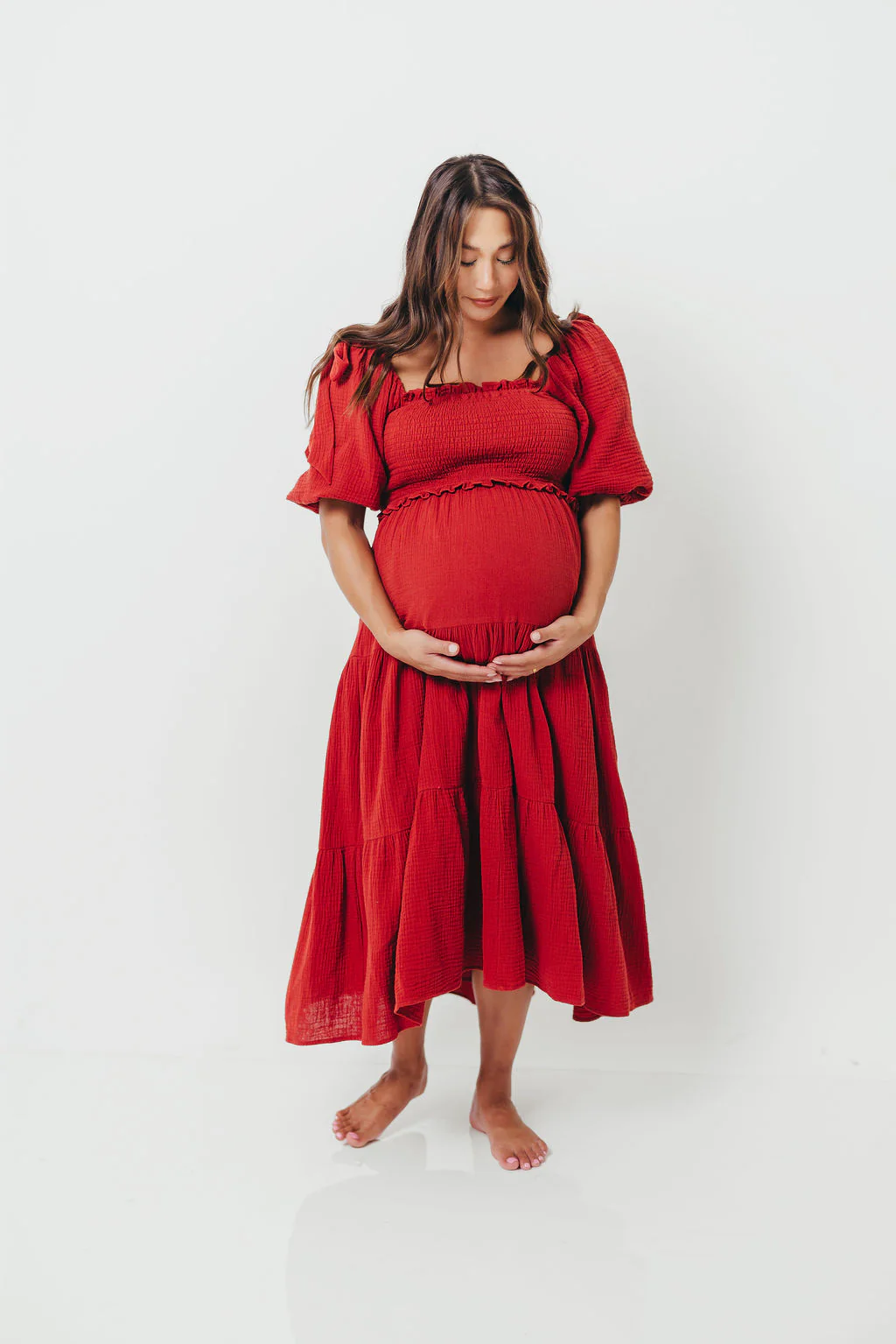 Elena Midi Dress in Rust - Image 3