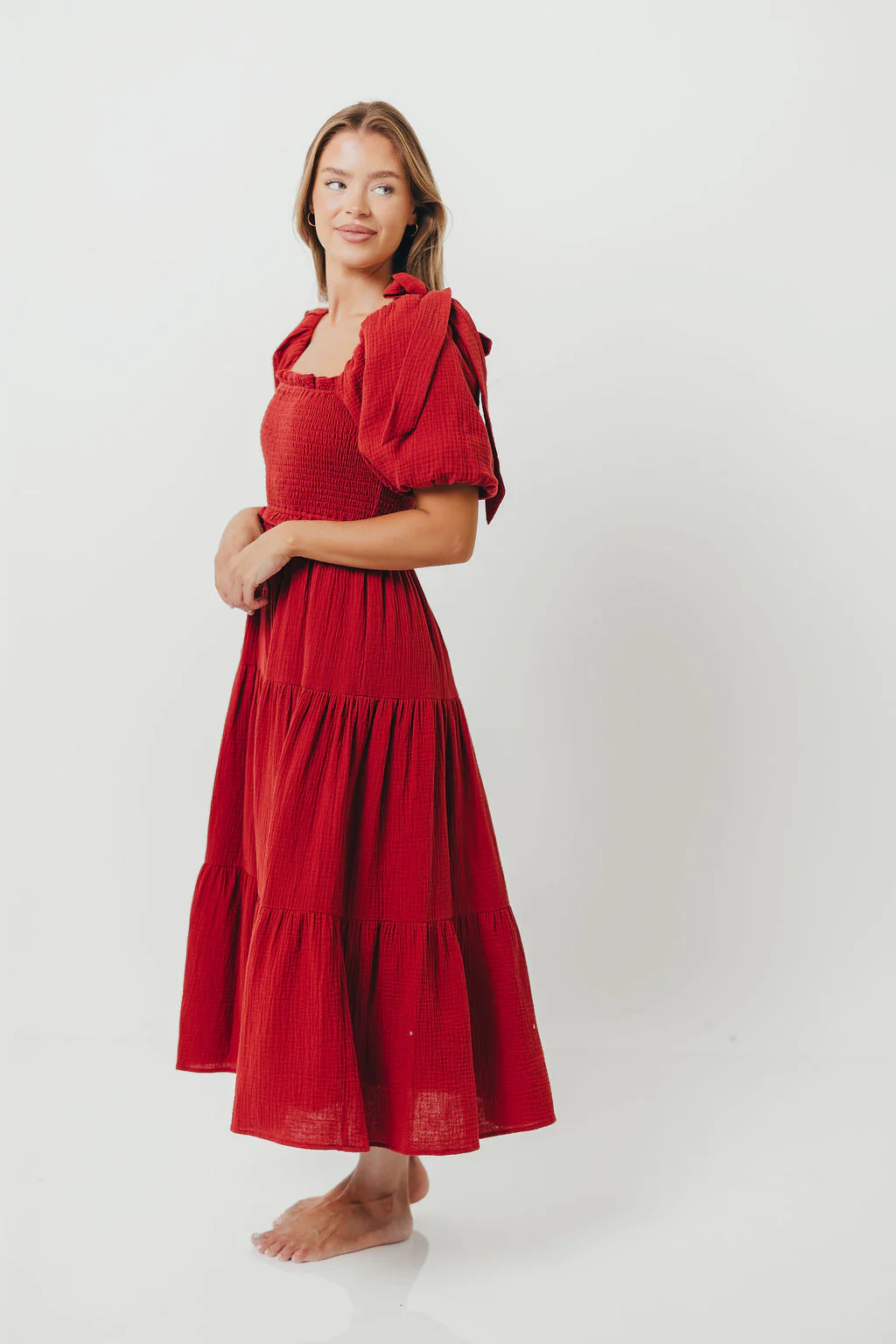Elena Midi Dress in Rust - Image 4