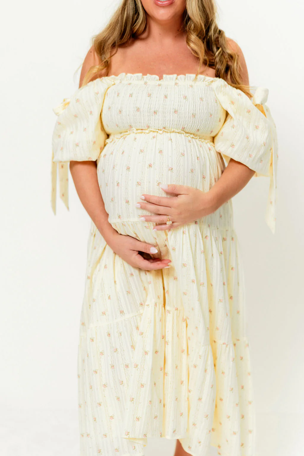 Elena 100% Cotton Midi Dress in Butter Floral - Bump Friendly - Image 14