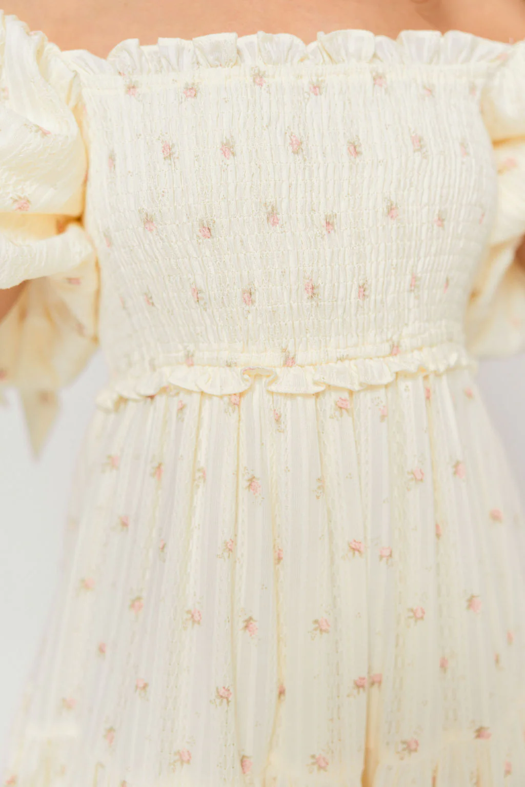 Elena 100% Cotton Midi Dress in Butter Floral - Bump Friendly - Image 9