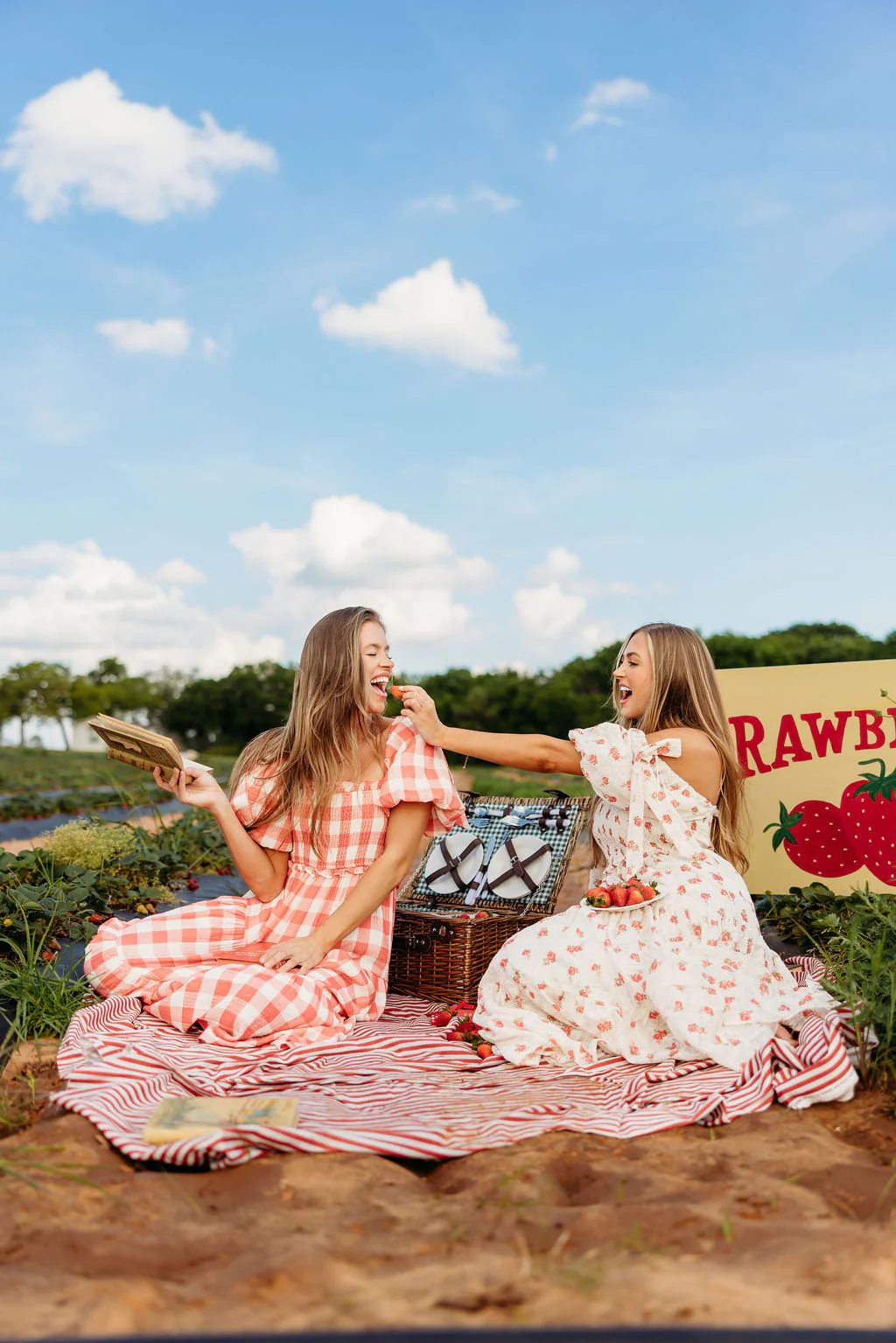 Elena 100% Cotton Gingham Midi Dress in Red - Bump Friendly - Image 4