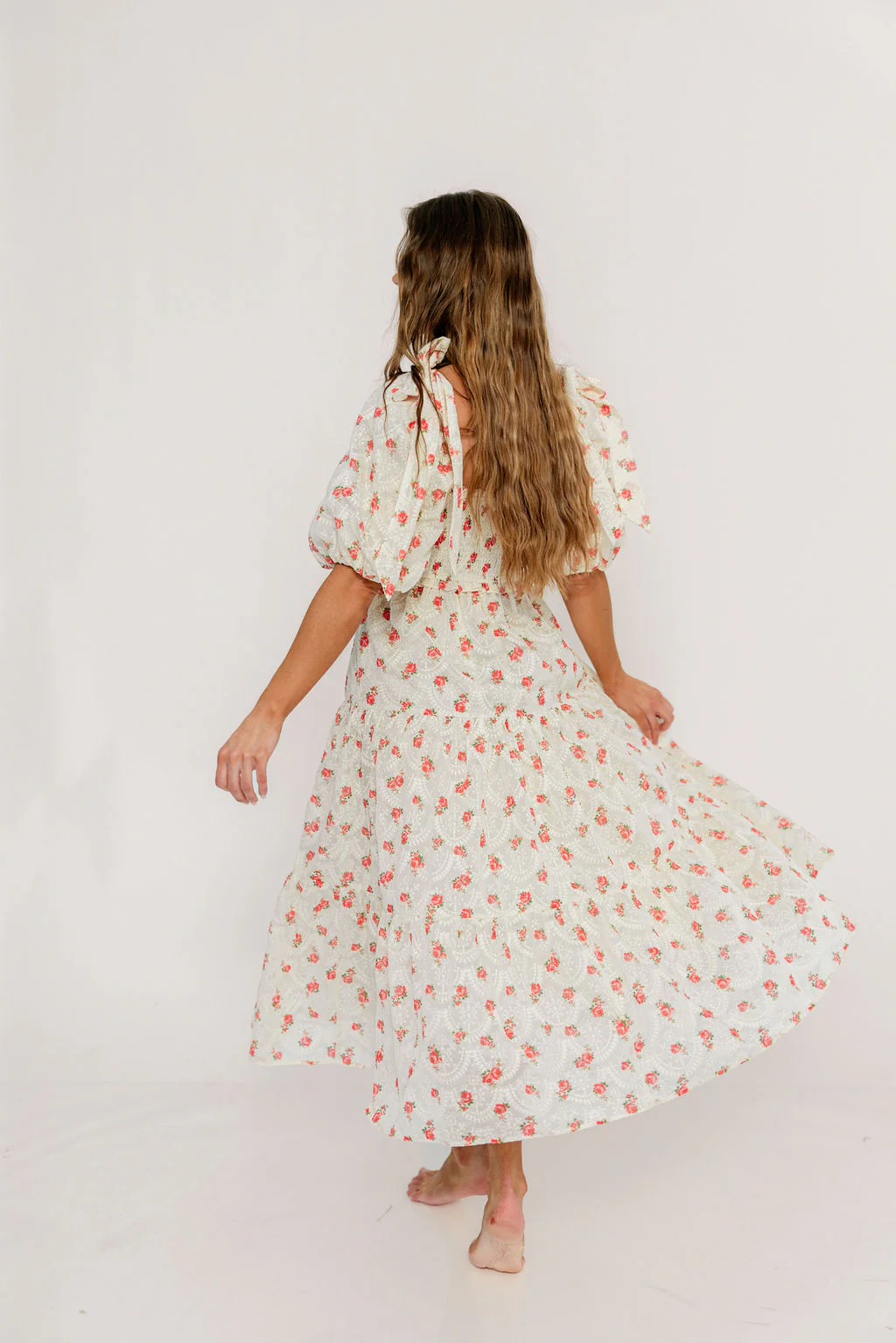 Elena 100% Cotton Midi Dress in Rose - Bump Friendly - Image 12