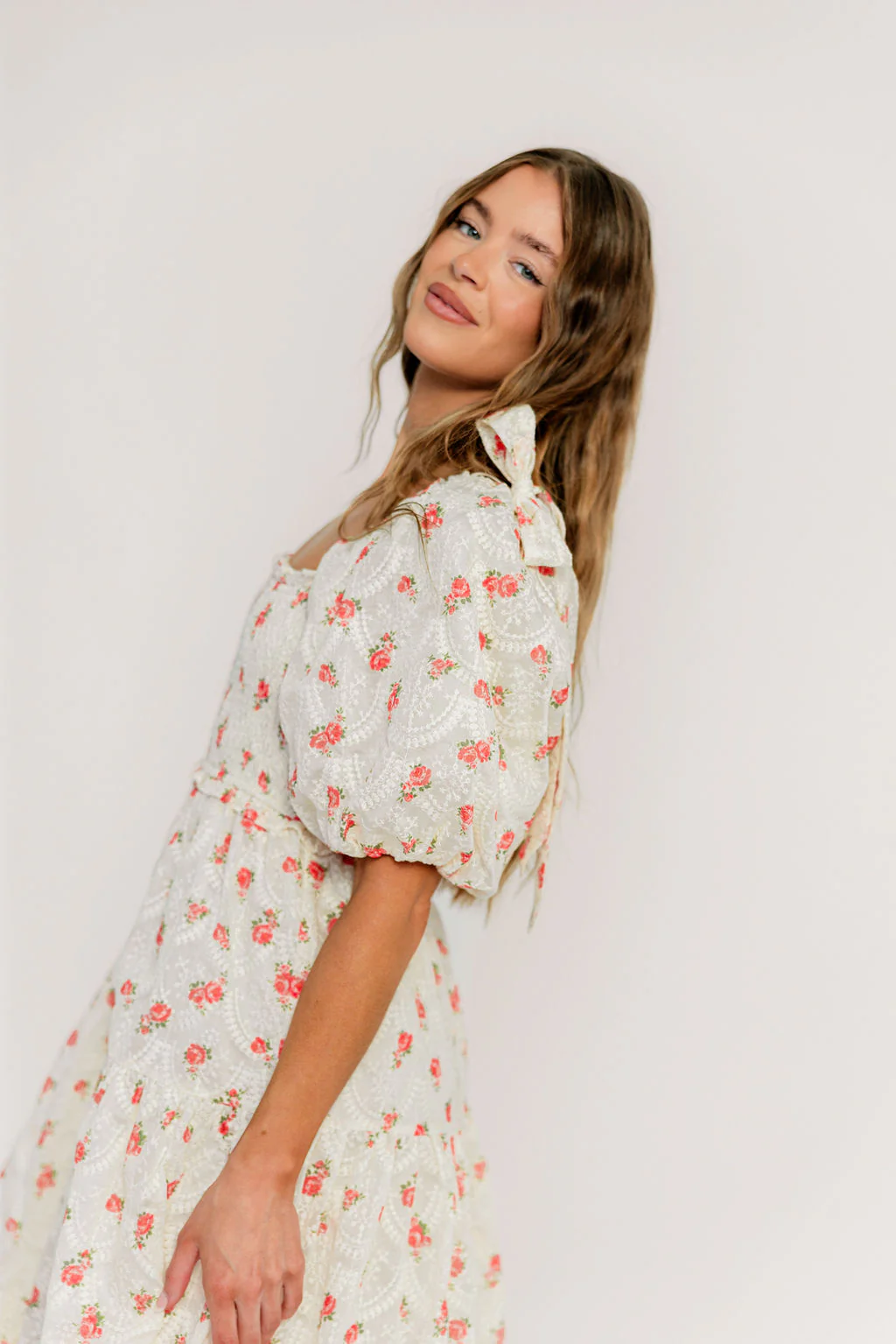 Elena 100% Cotton Midi Dress in Rose - Bump Friendly - Image 4