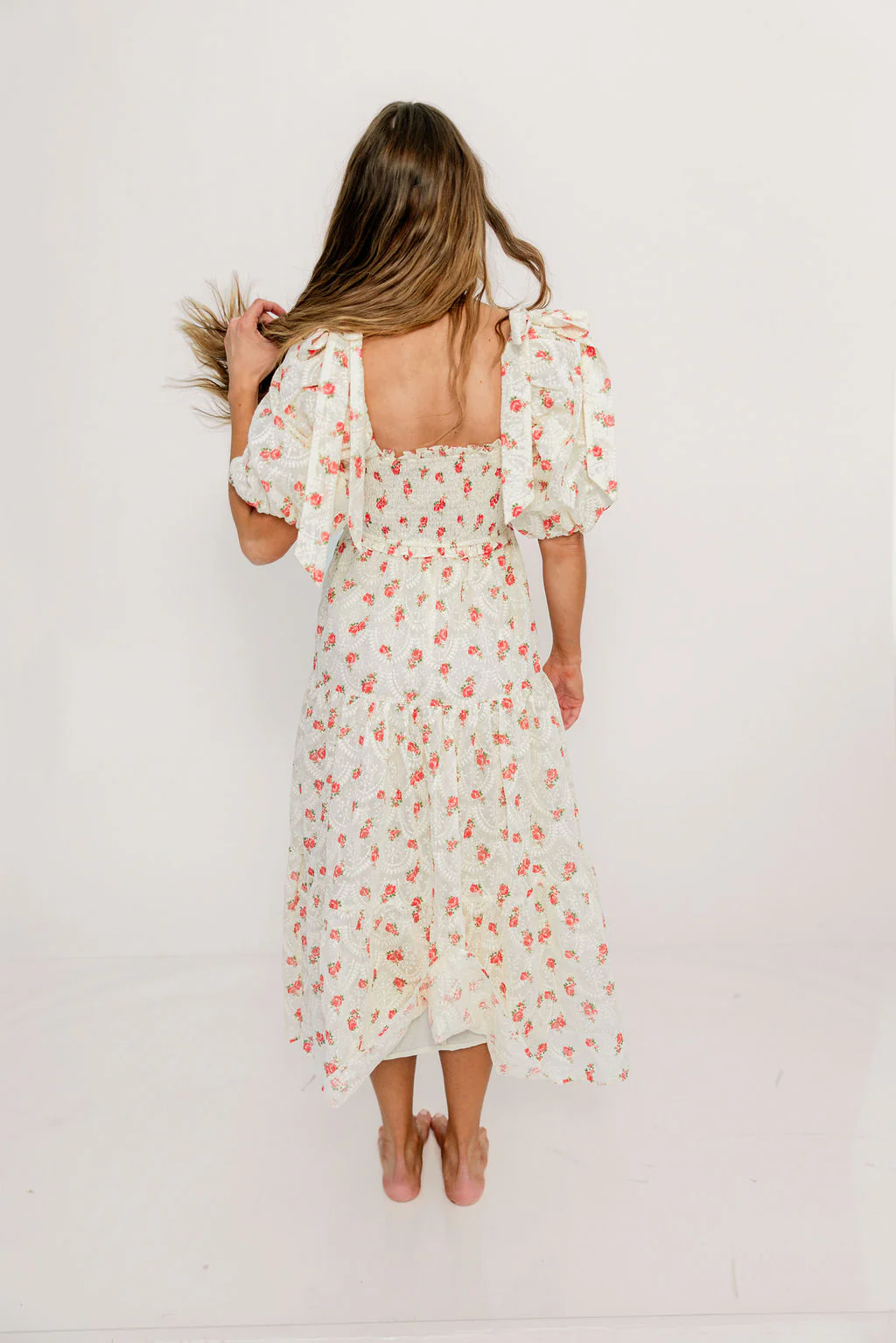 Elena 100% Cotton Midi Dress in Rose - Bump Friendly - Image 6