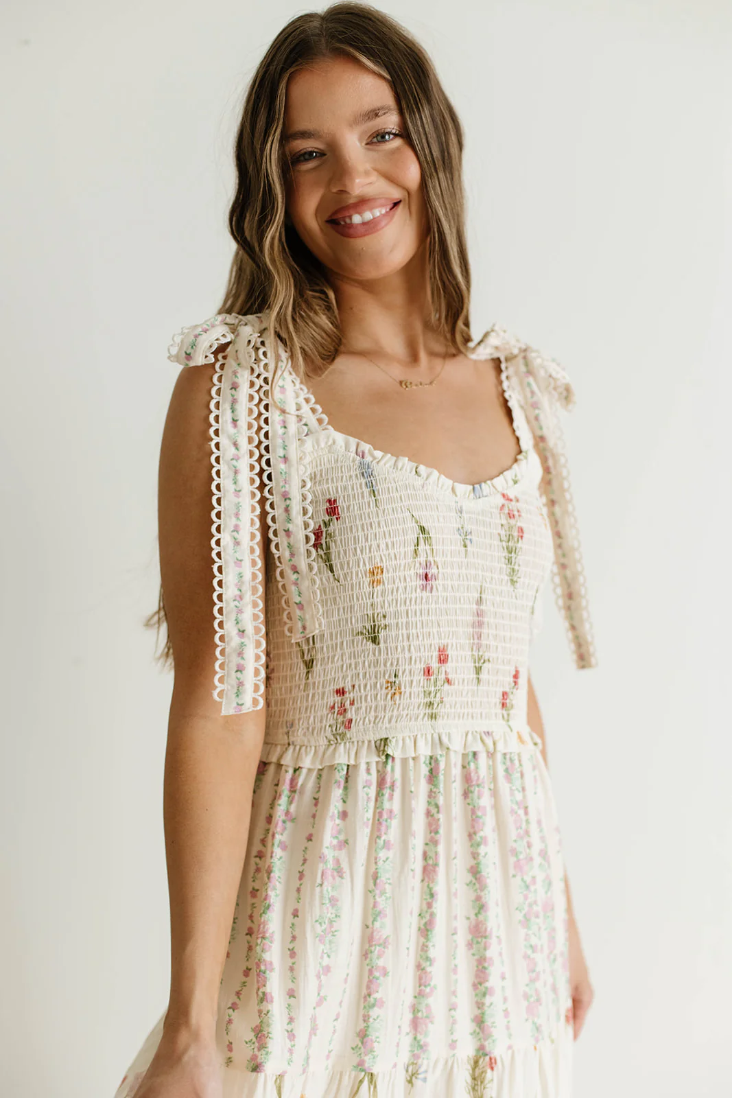 Sylvie Mixed Floral Print Midi Dress in Pink Multi - Image 2