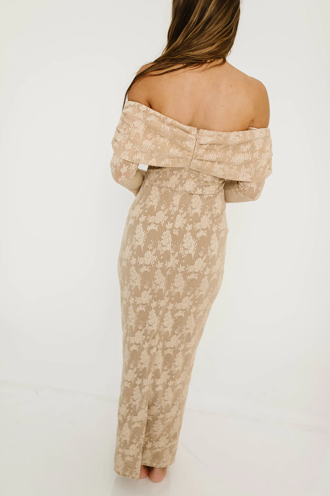 Ella Lace Maxi Dress in Nude - Image 18